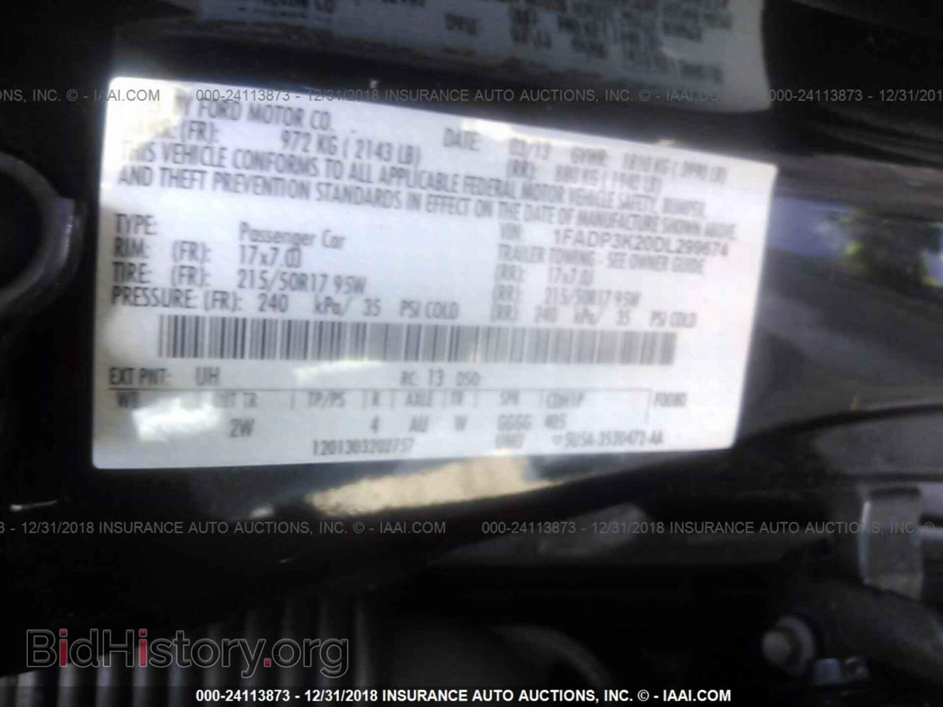 2013 FORD FOCUS - VIN: 1FADP3K20DL299674 - Фото 9
