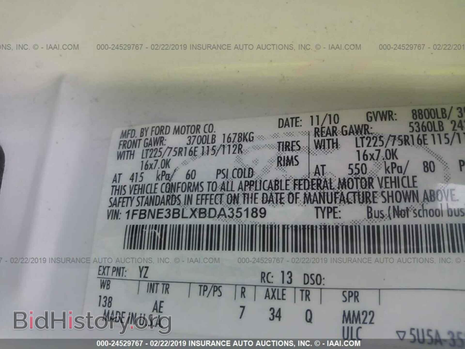 2011 FORD ECONOLINE - VIN: 1FBNE3BLXBDA35189 - Фото 9