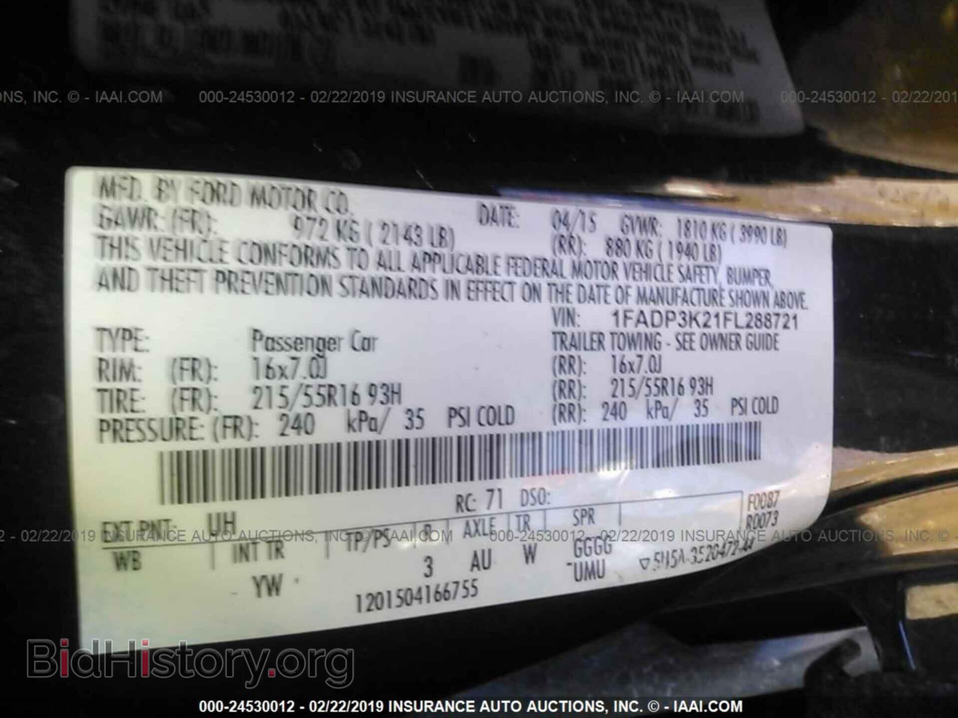 2015 FORD FOCUS - VIN: 1FADP3K21FL288721 - Фото 9