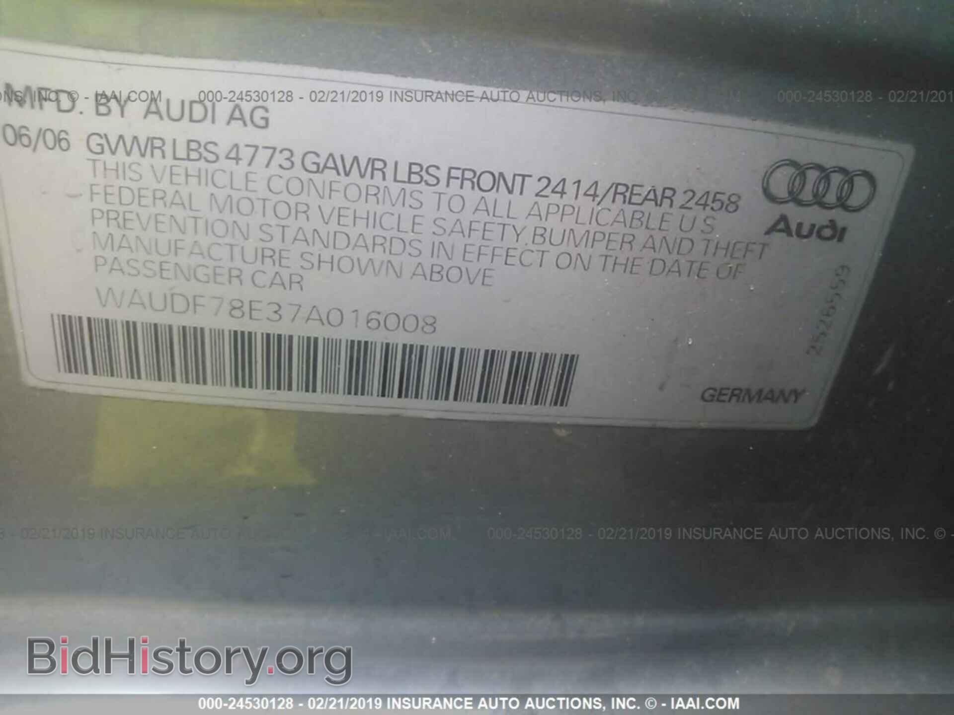 2007 AUDI A4 - VIN: WAUDF78E37A016008 - Photo 9