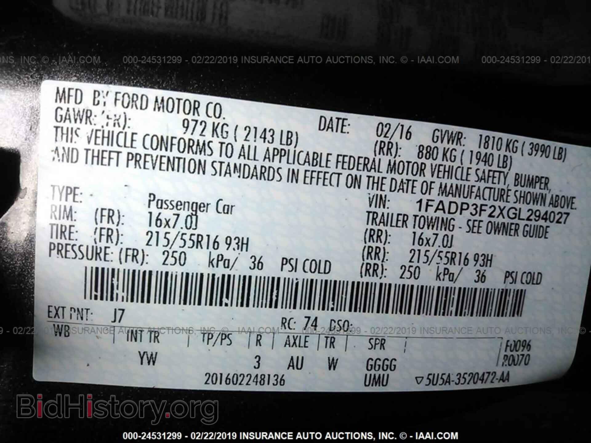2016 FORD FOCUS - VIN: 1FADP3F2XGL294027 - Фото 9