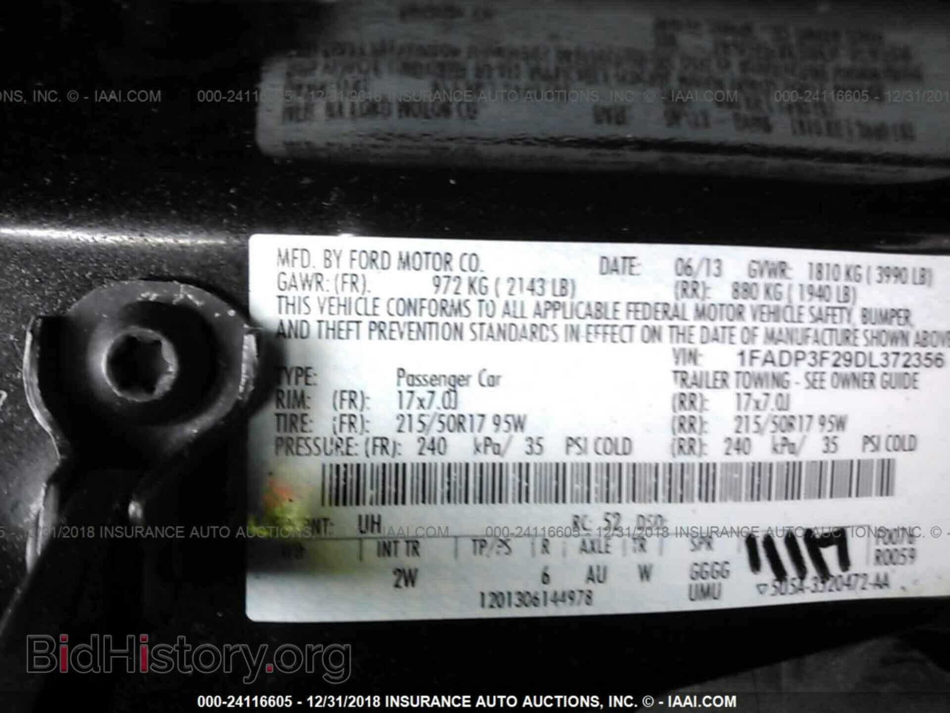2013 FORD FOCUS - VIN: 1FADP3F29DL372356 - Фото 9