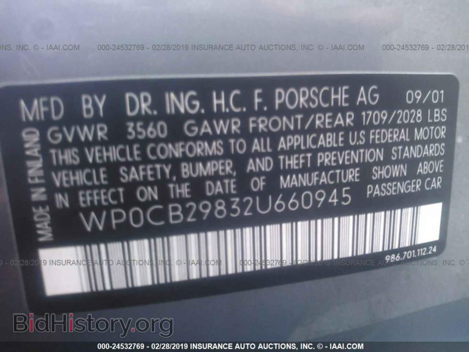 2002 PORSCHE BOXSTER - VIN: WP0CB29832U660945 - Фото 9