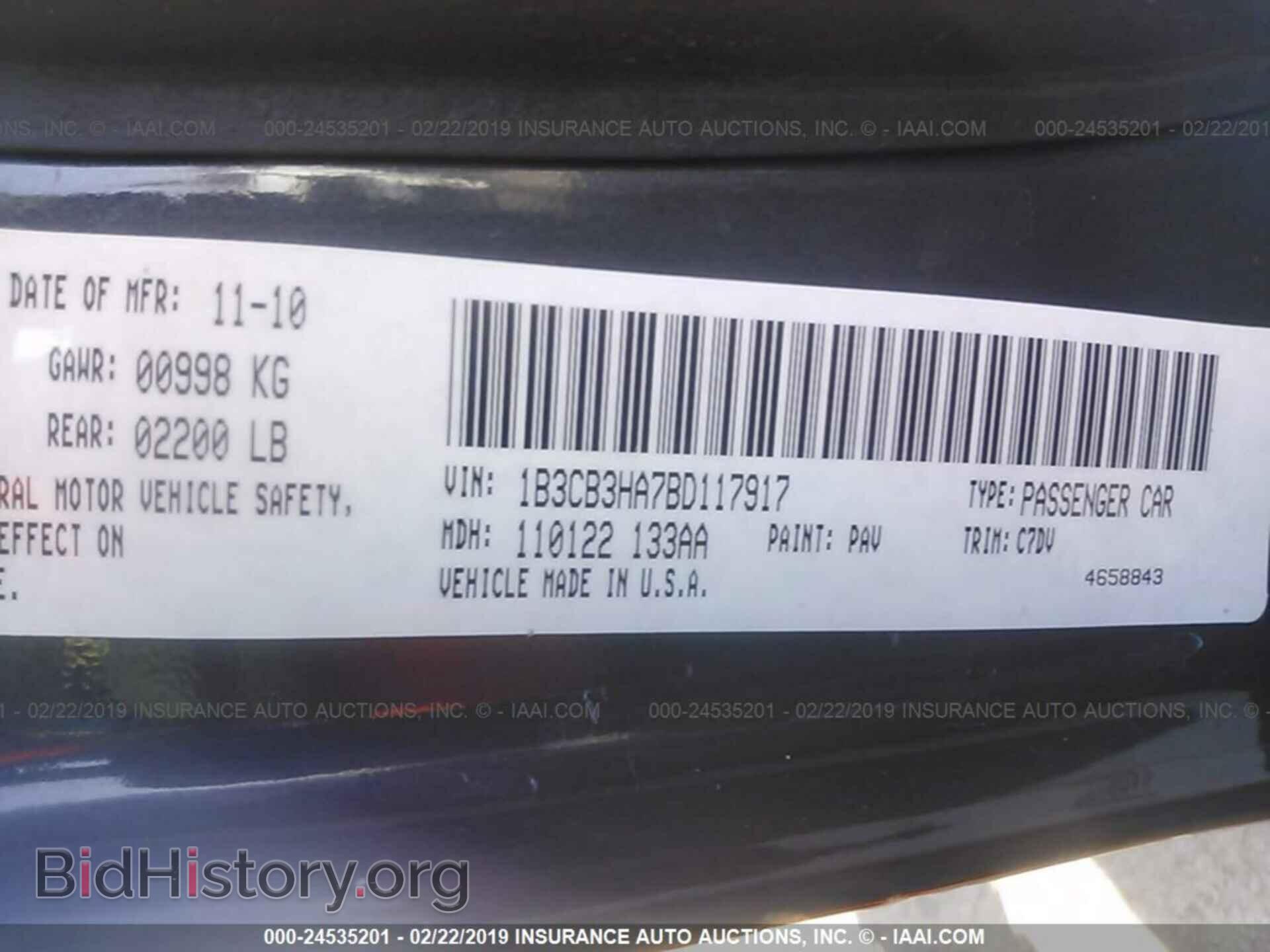 2011 DODGE CALIBER - VIN: 1B3CB3HA7BD117917 - Фото 9