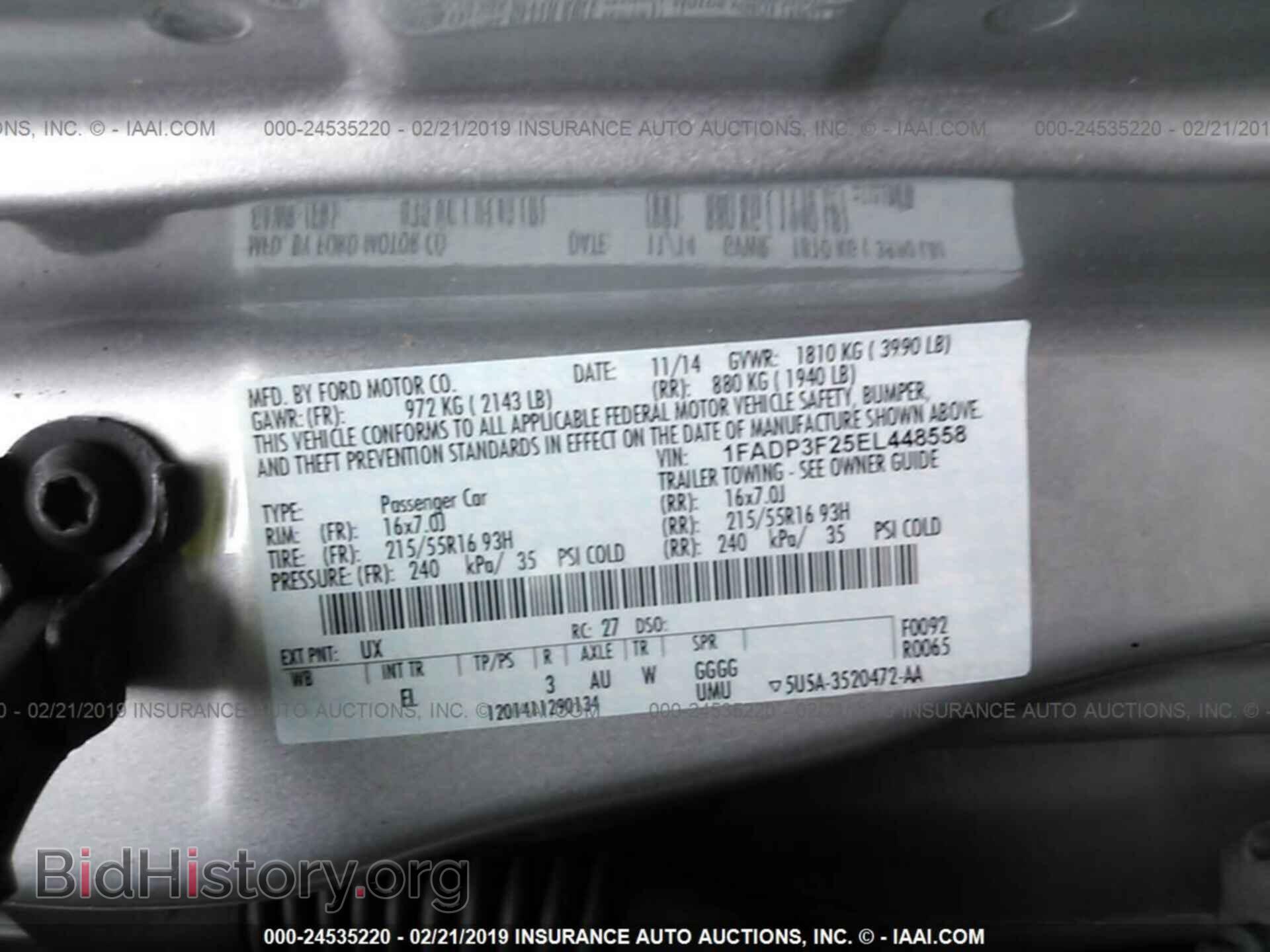 2014 FORD FOCUS - VIN: 1FADP3F25EL448558 - Фото 9