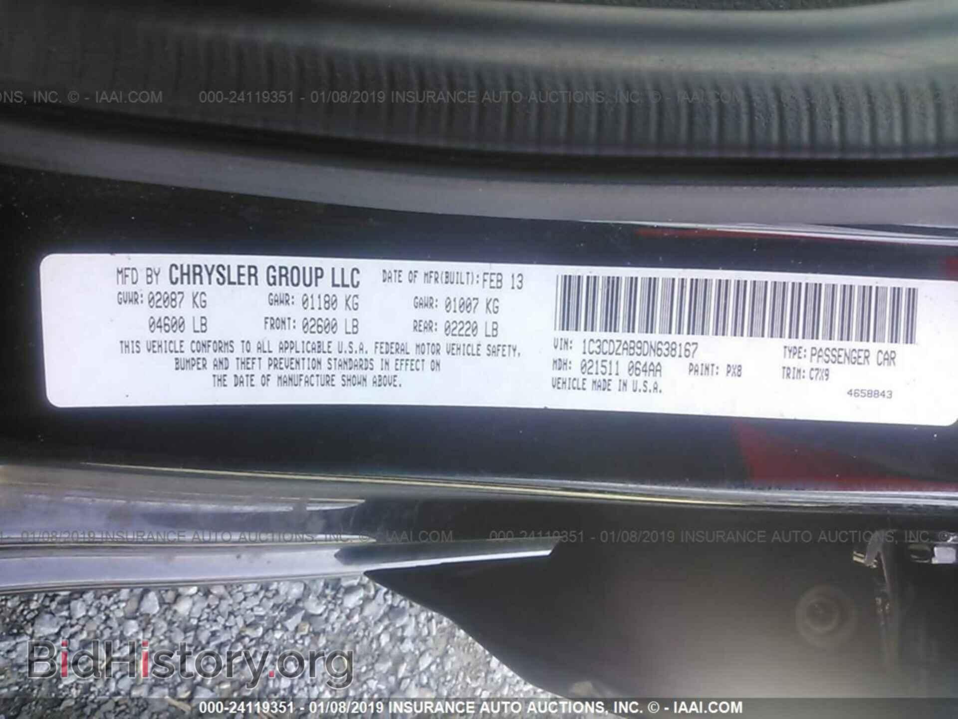 2013 DODGE AVENGER - VIN: 1C3CDZAB9DN638167 - Фото 9