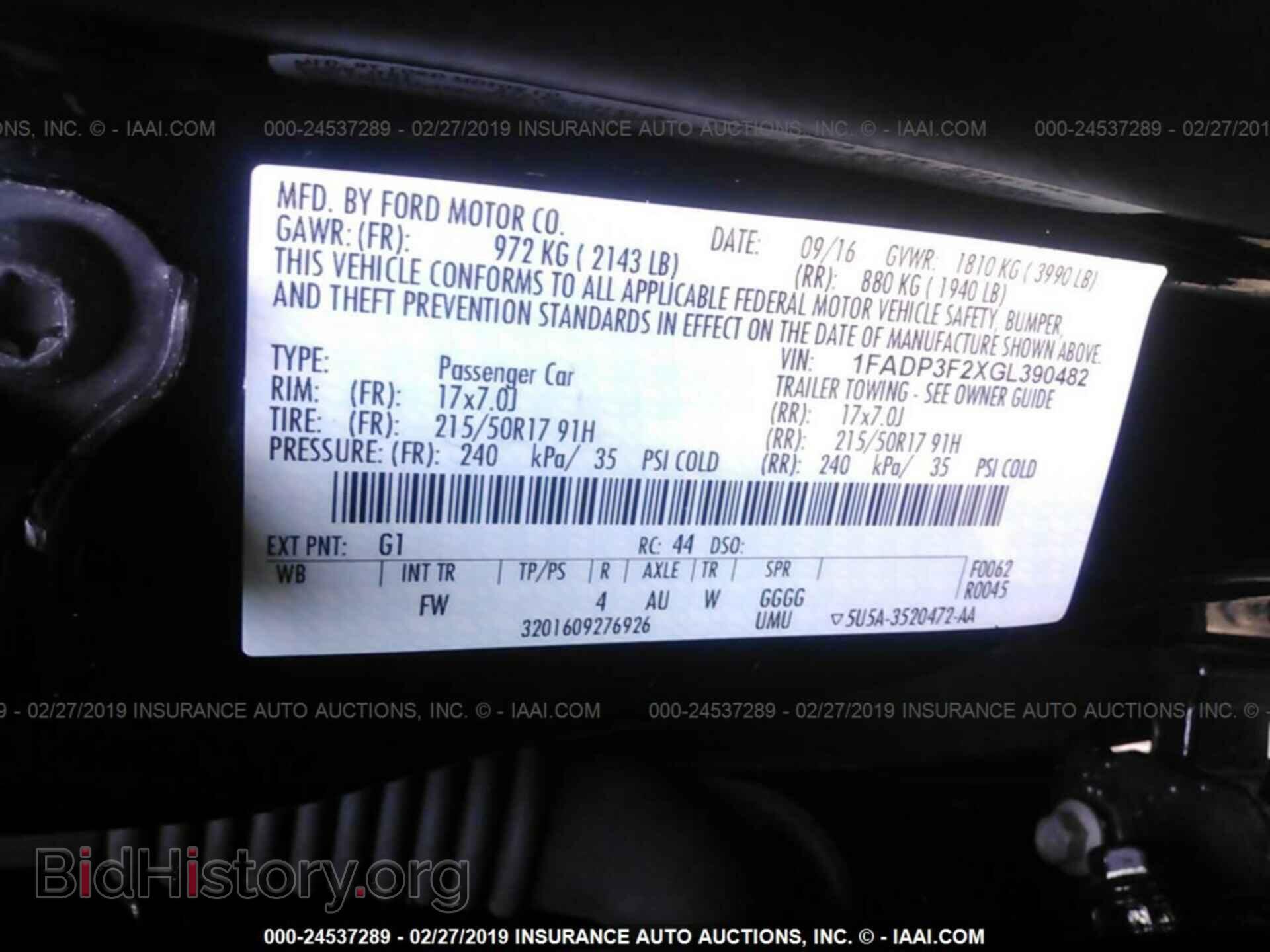2016 FORD FOCUS - VIN: 1FADP3F2XGL390482 - Photo 9