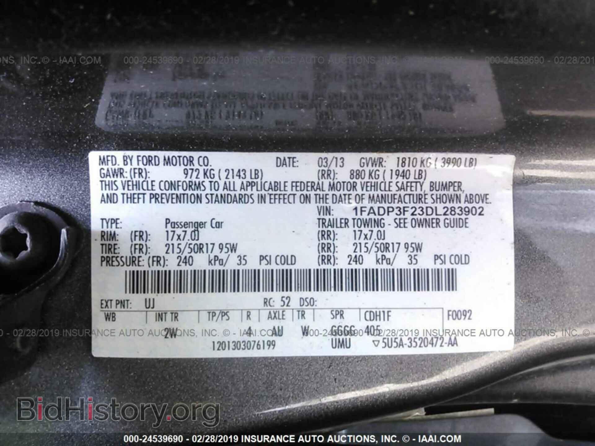 2013 FORD FOCUS - VIN: 1FADP3F23DL283902 - Фото 9