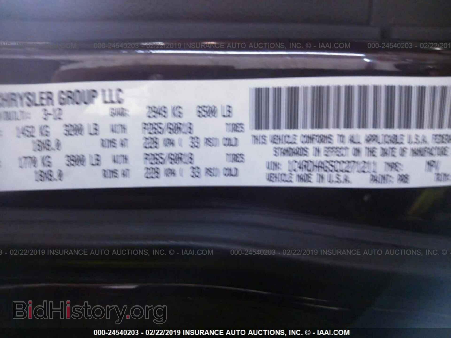 2012 DODGE DURANGO - VIN: 1C4RDHAG5CC271211 - Фото 9
