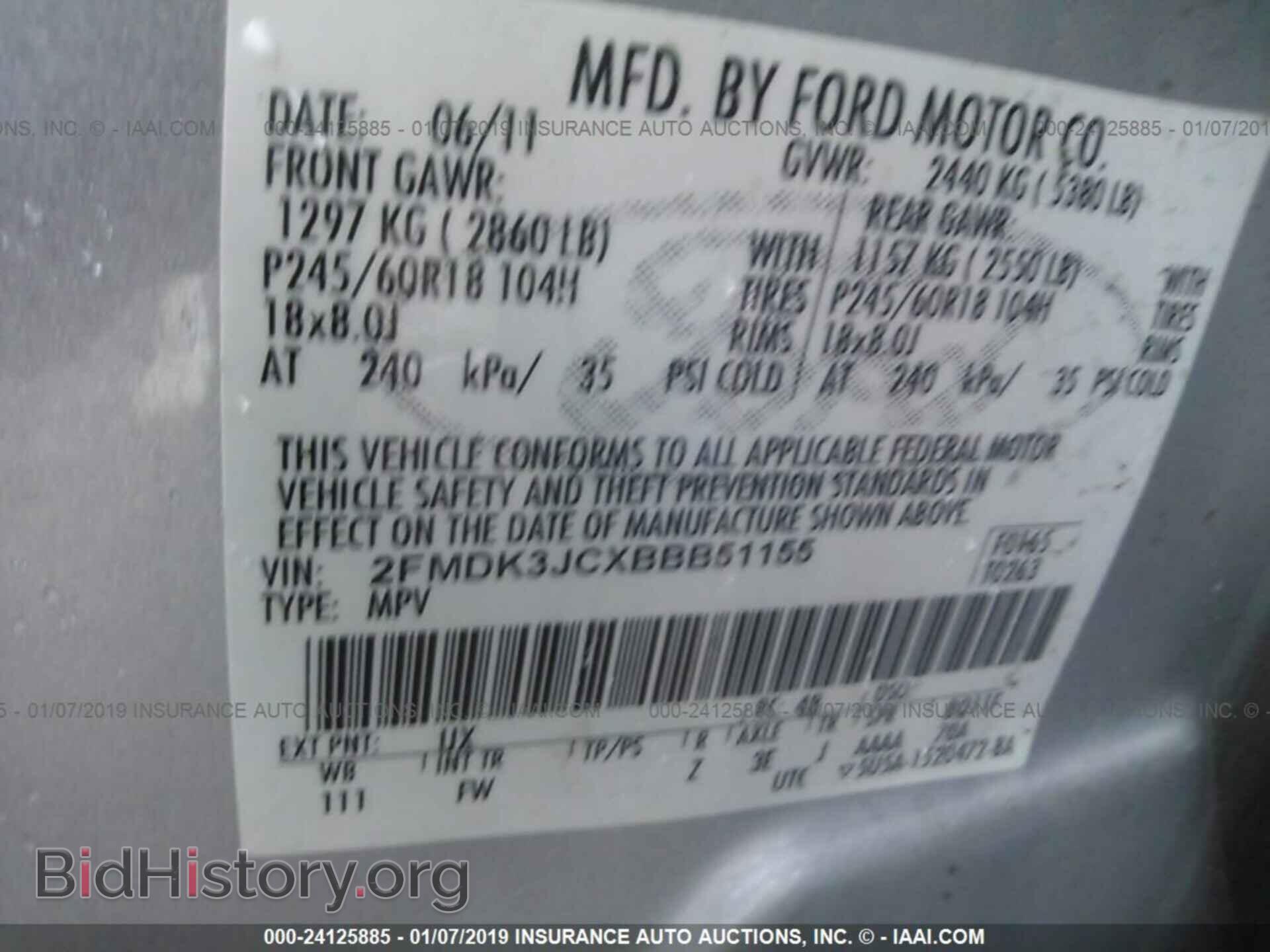 2011 FORD EDGE - VIN: 2FMDK3JCXBBB51155 - Photo 9
