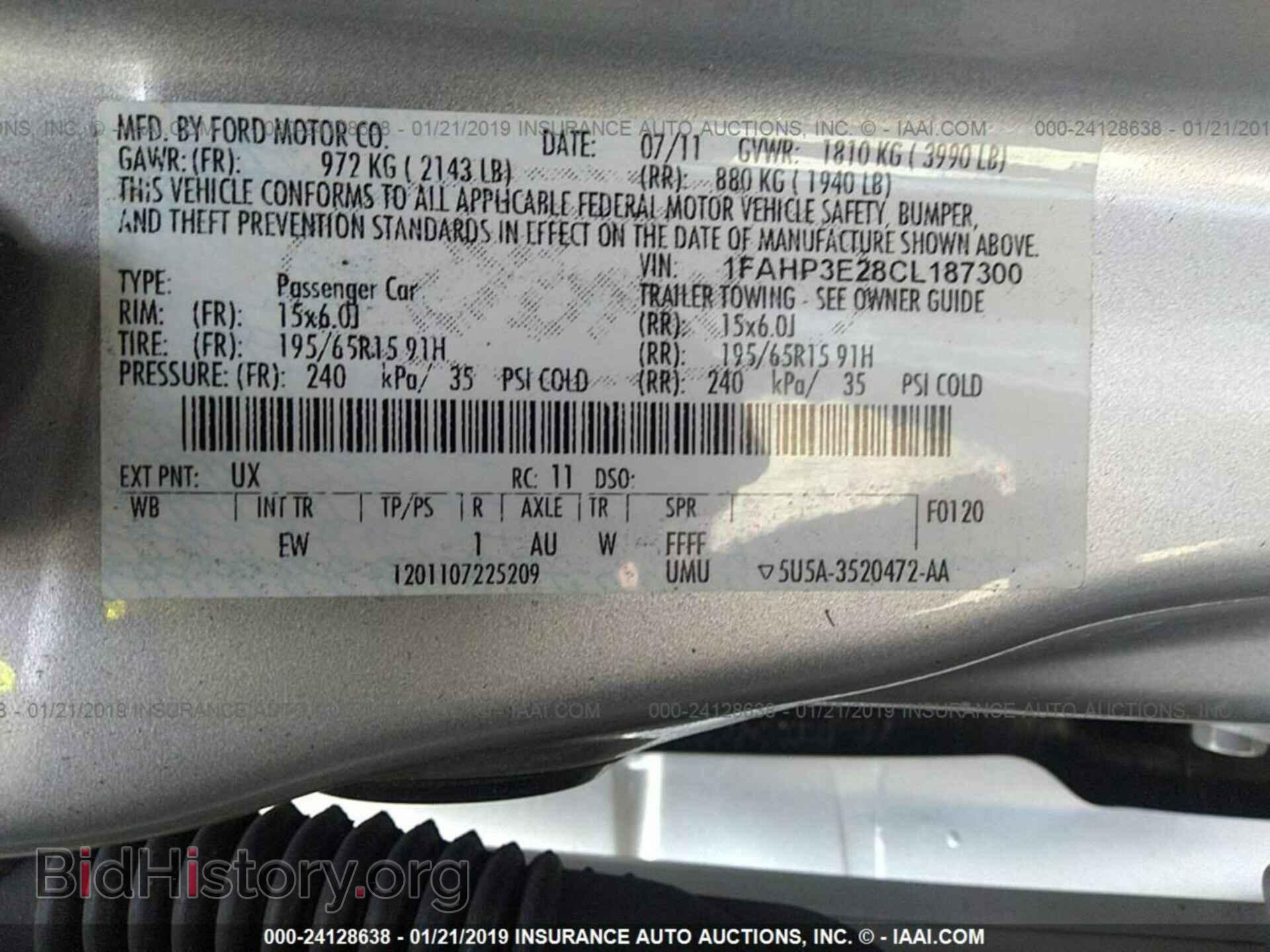 2012 FORD FOCUS - VIN: 1FAHP3E28CL187300 - Фото 9