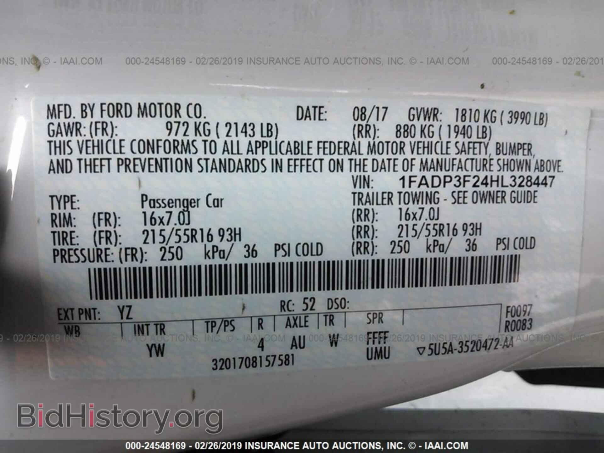 2017 FORD FOCUS - VIN: 1FADP3F24HL328447 - Фото 9