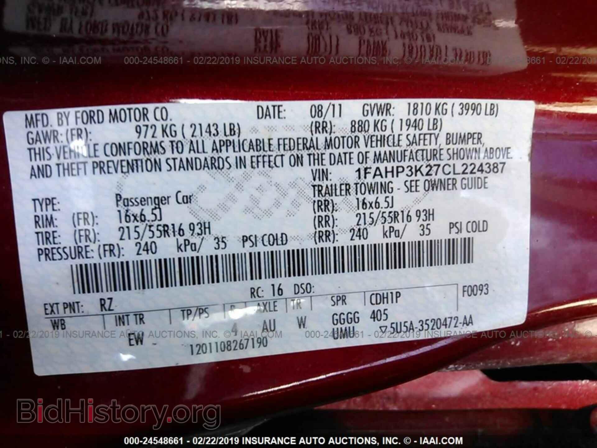 2012 FORD FOCUS - VIN: 1FAHP3K27CL224387 - Photo 9
