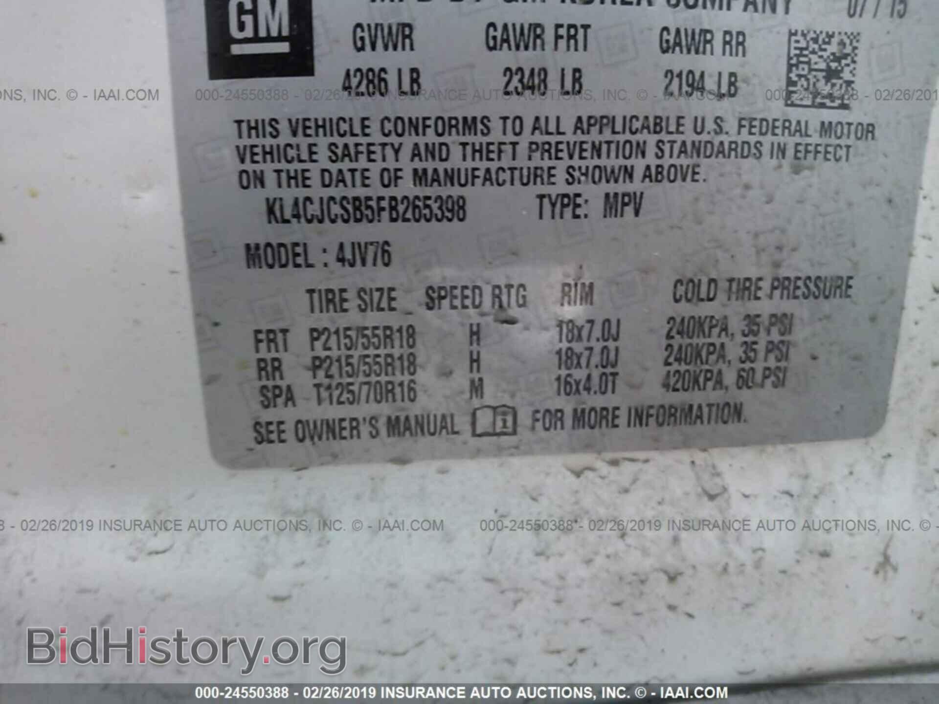 2015 BUICK ENCORE - VIN: KL4CJCSB5FB265398 - Photo 9