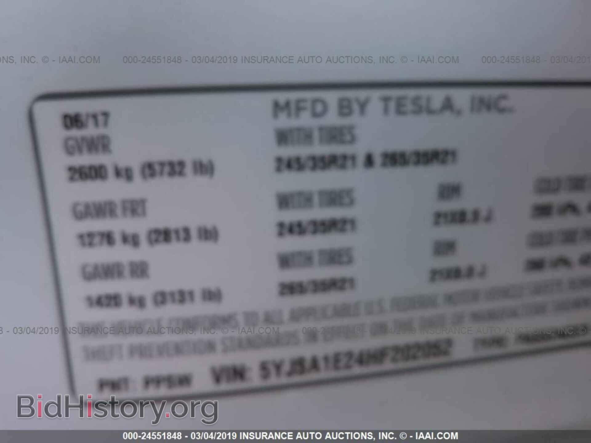 2017 TESLA MODEL S - VIN: 5YJSA1E24HF202052 - Photo 9