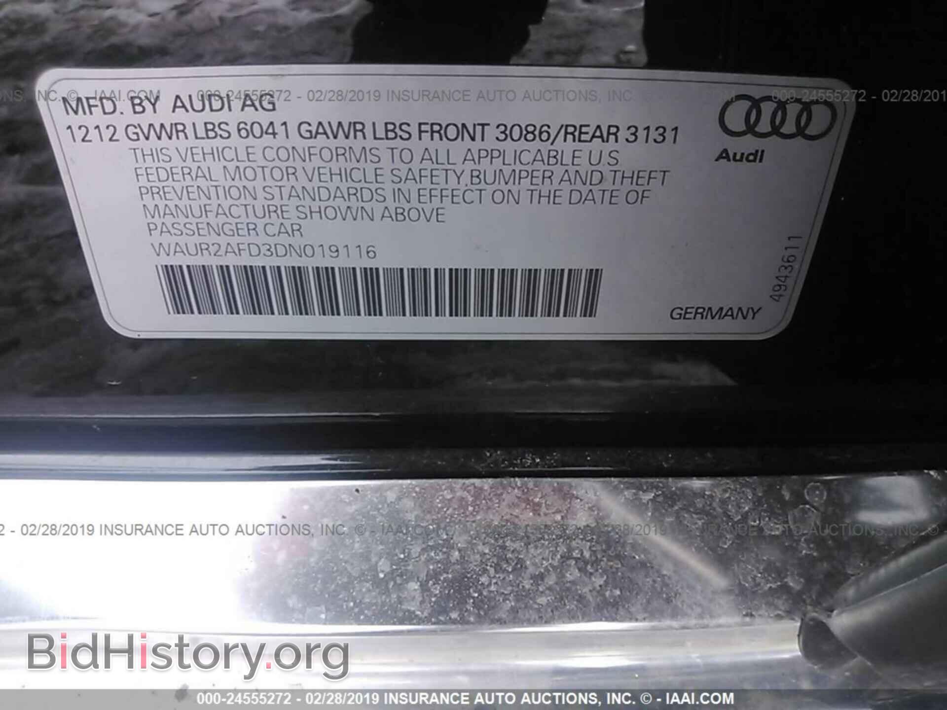 2013 AUDI A8 - VIN: WAUR2AFD3DN019116 - Photo 9