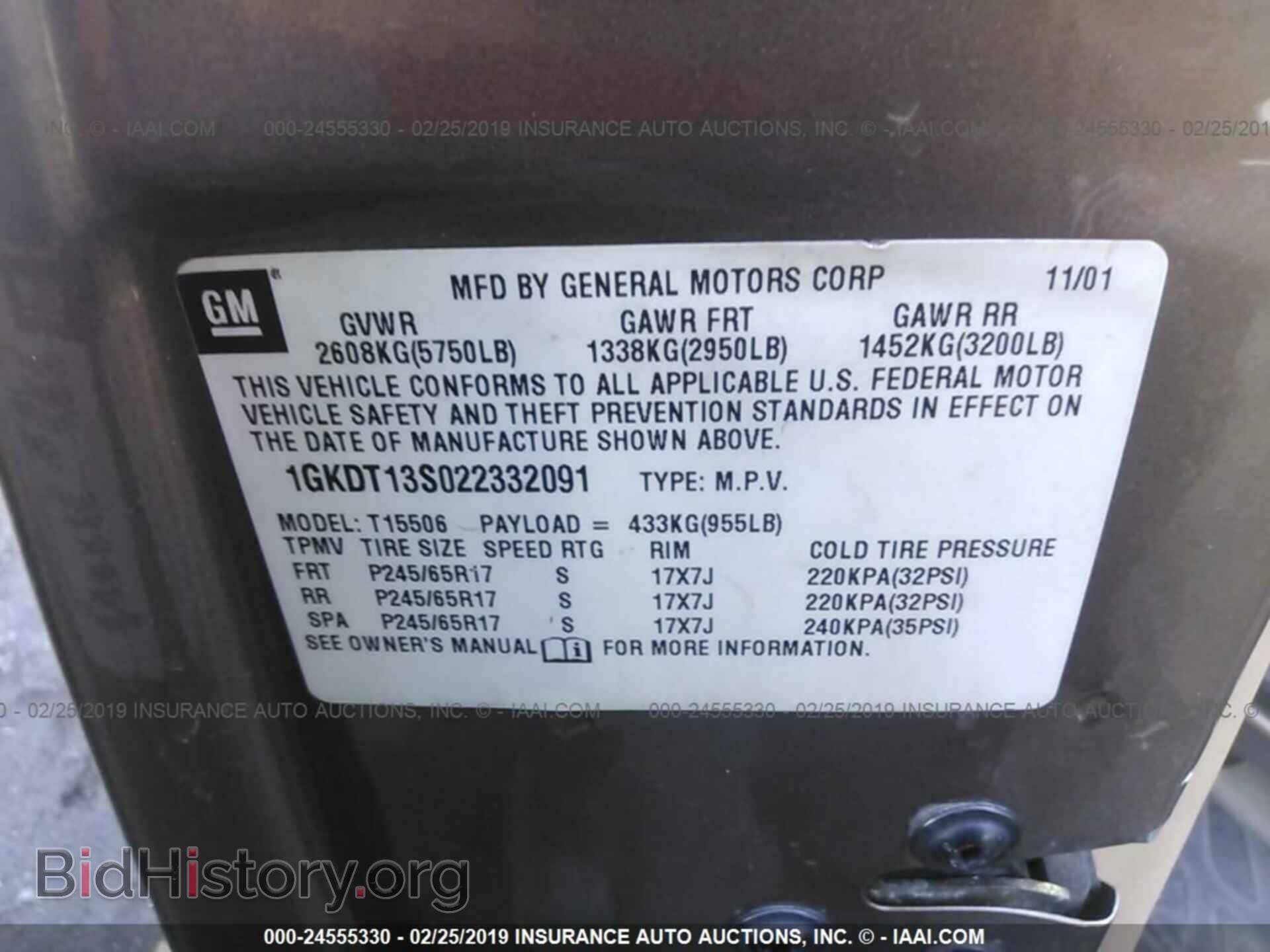 2002 GMC ENVOY - VIN: 1GKDT13S022332091 - Фото 9