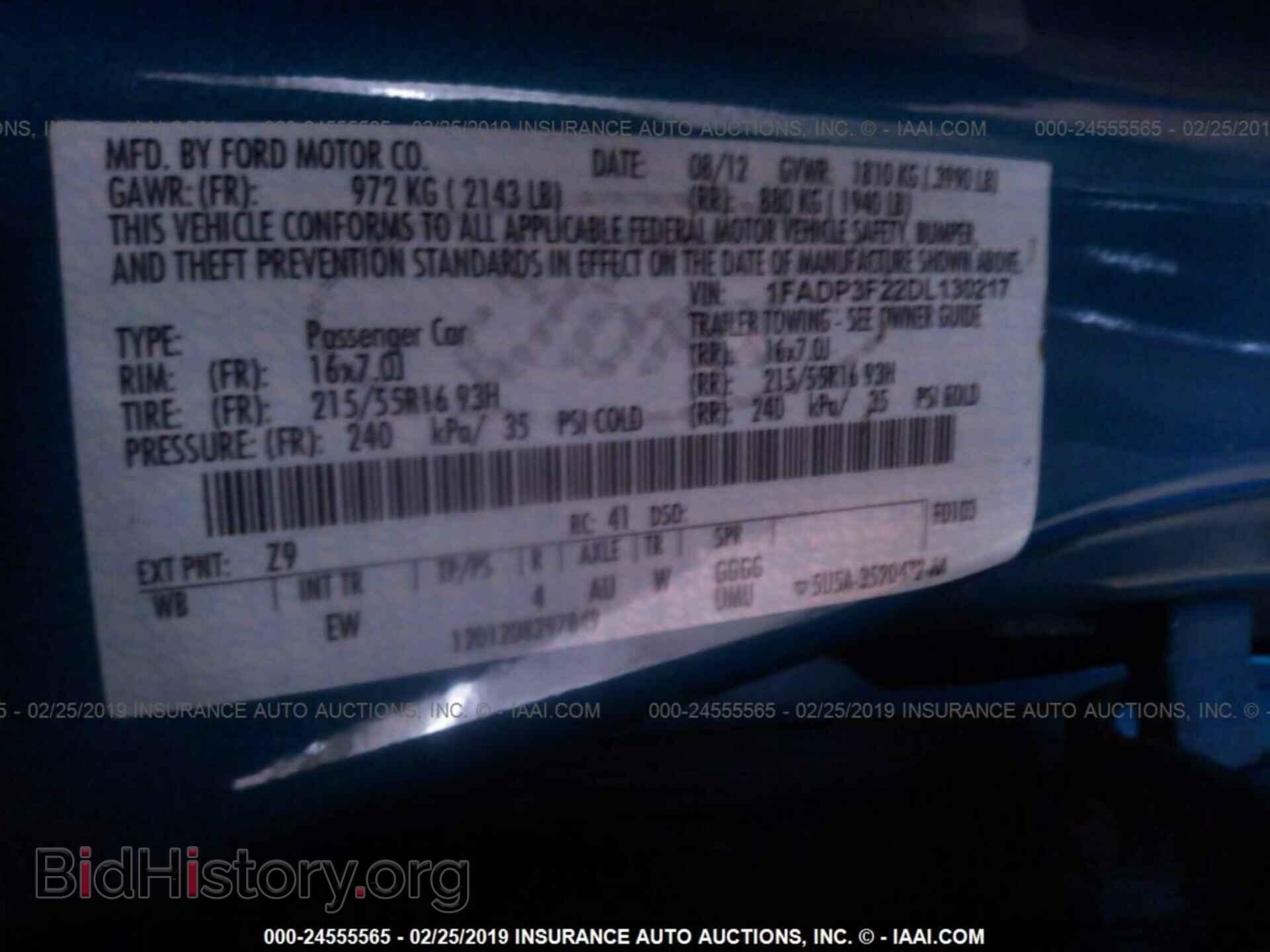 2013 FORD FOCUS - VIN: 1FADP3F22DL130217 - Фото 9