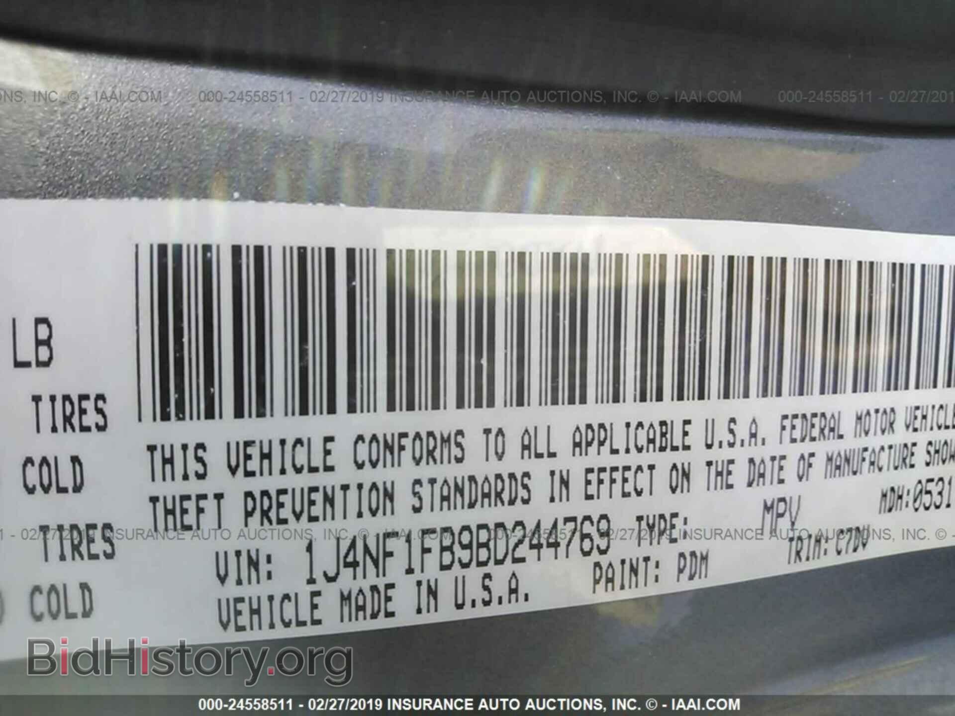 2011 JEEP COMPASS - VIN: 1J4NF1FB9BD244769 - Фото 9