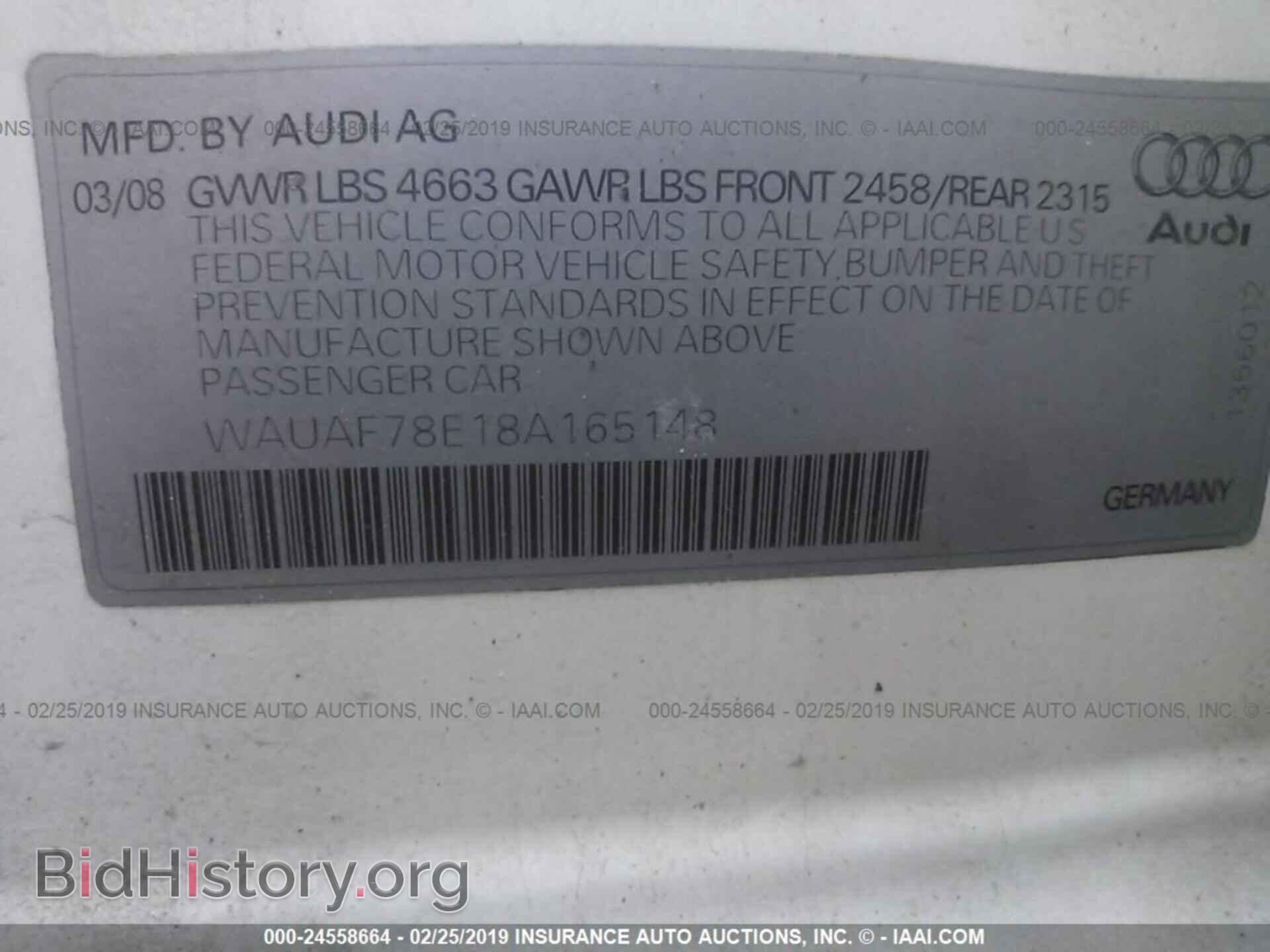 2008 AUDI A4 - VIN: WAUAF78E18A165148 - Photo 9
