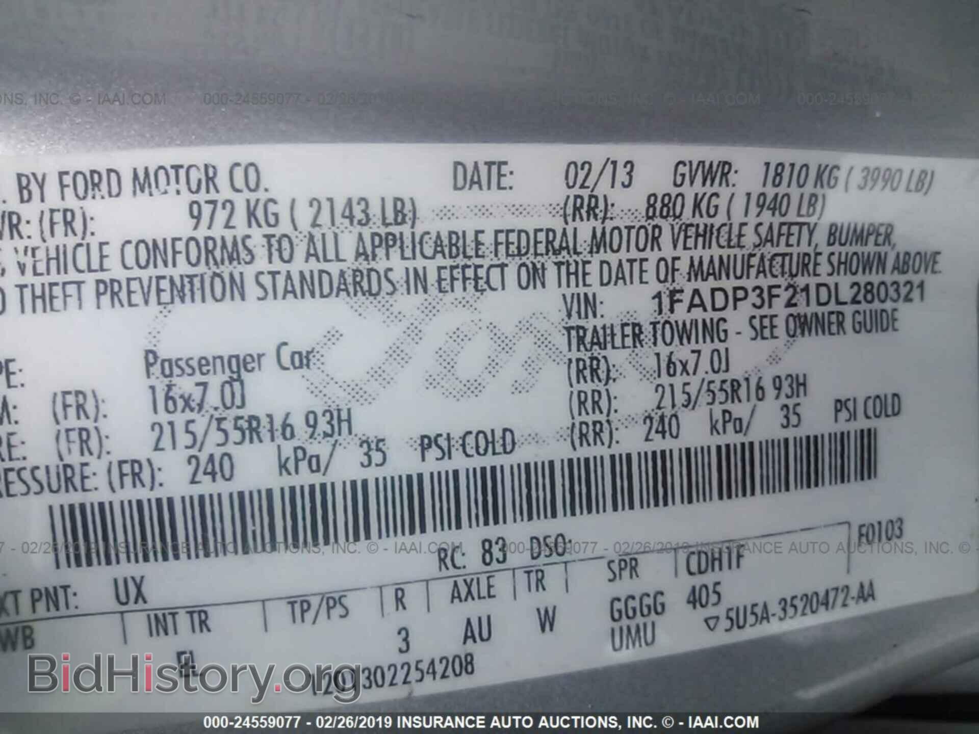 2013 FORD FOCUS - VIN: 1FADP3F21DL280321 - Фото 9