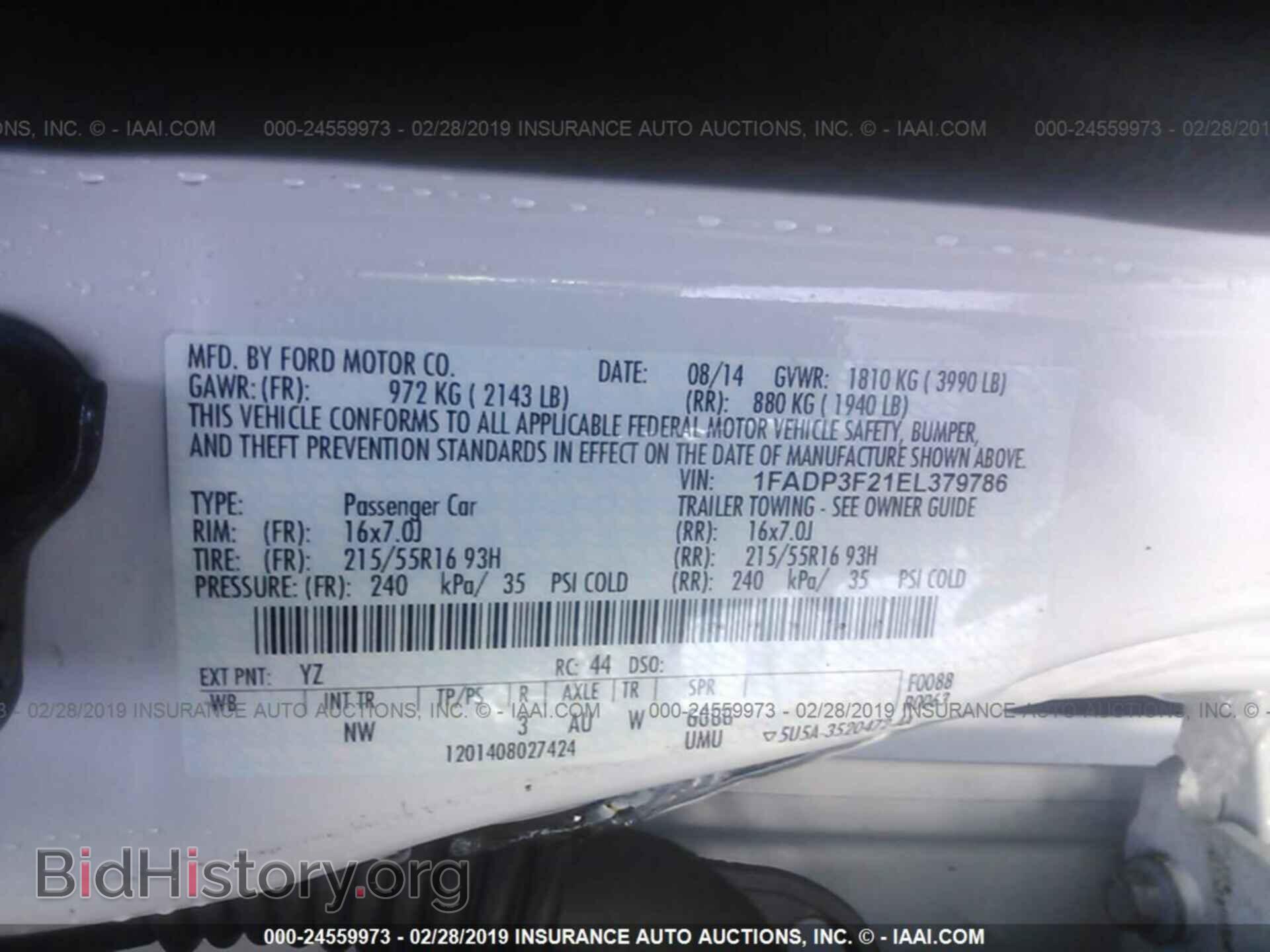 2014 FORD FOCUS - VIN: 1FADP3F21EL379786 - Фото 9