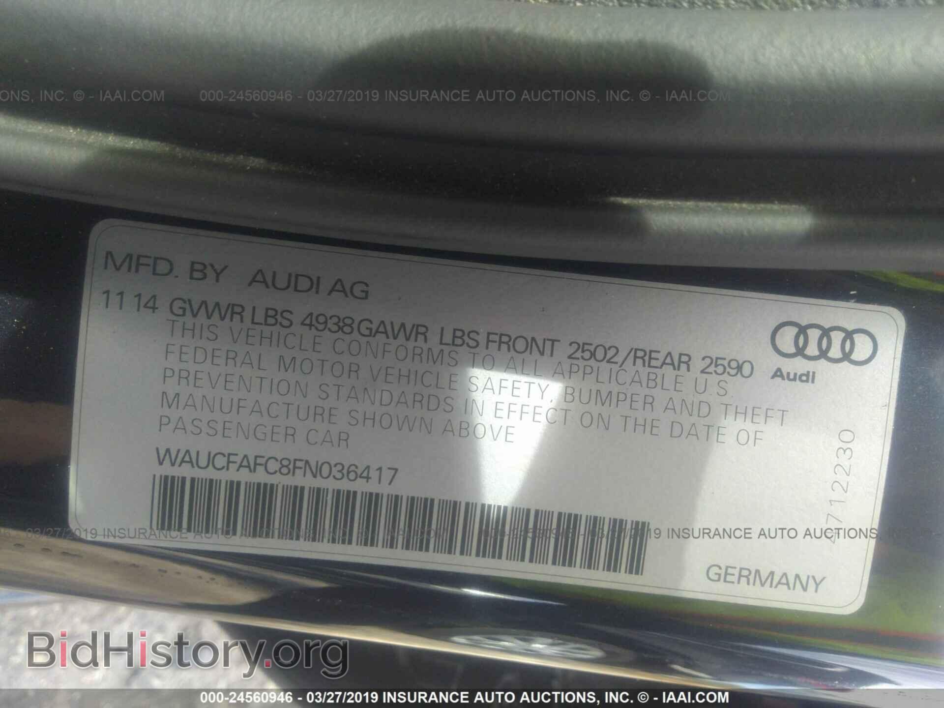 2015 AUDI A6 - VIN: WAUCFAFC8FN036417 - Photo 9
