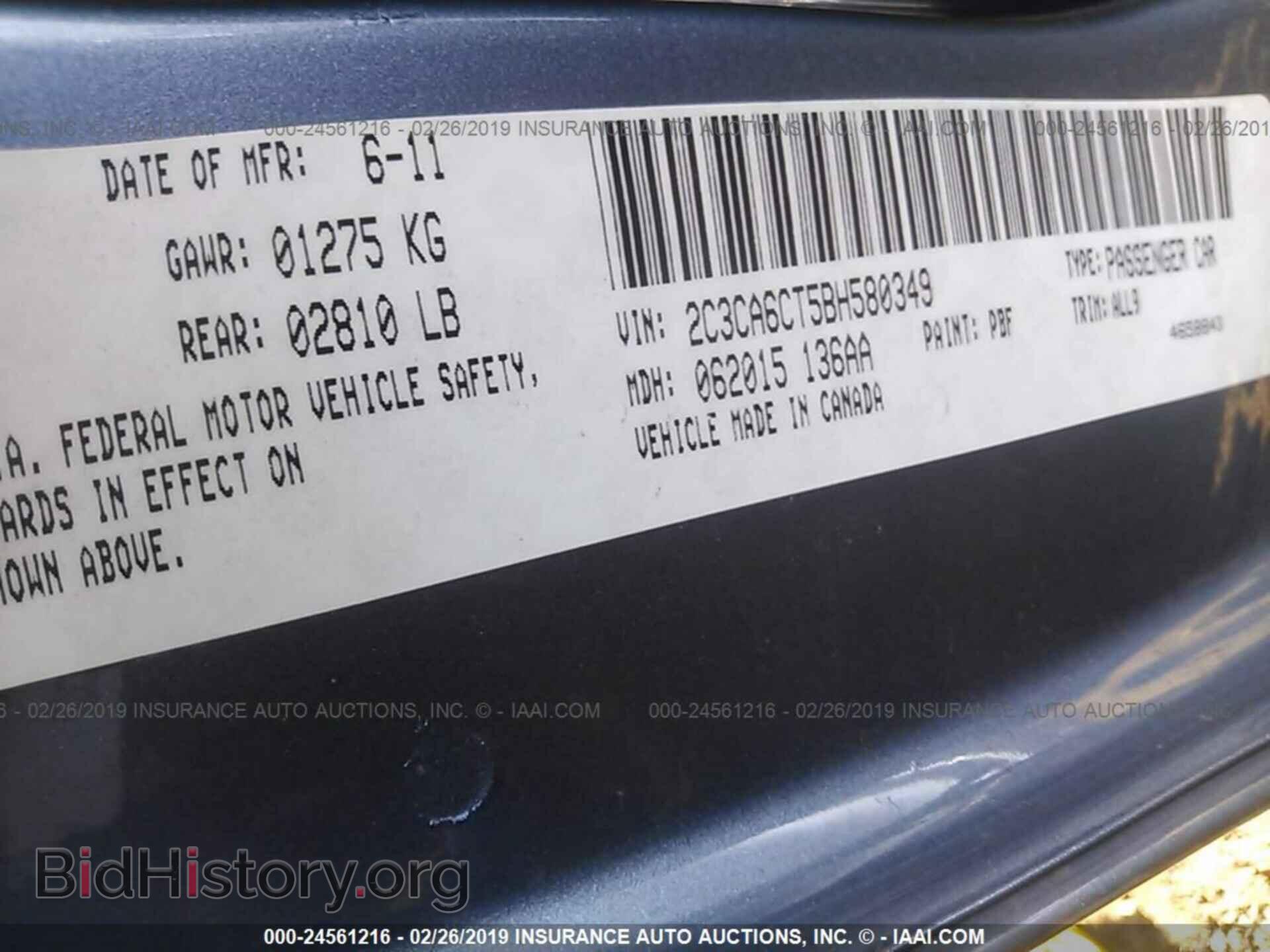 2011 CHRYSLER 300C - VIN: 2C3CA6CT5BH580349 - Фото 9