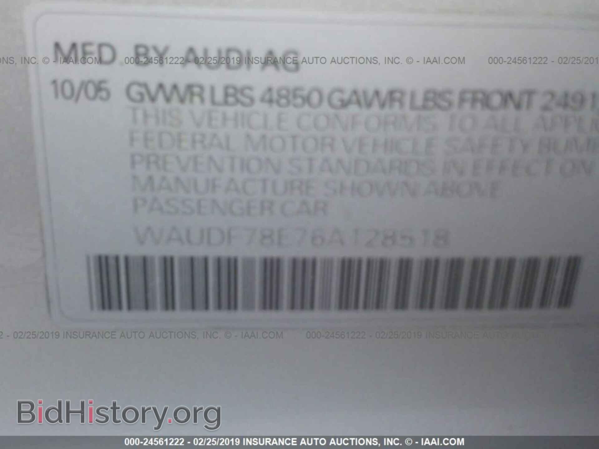 2006 AUDI A4 - VIN: WAUDF78E76A128518 - Photo 9