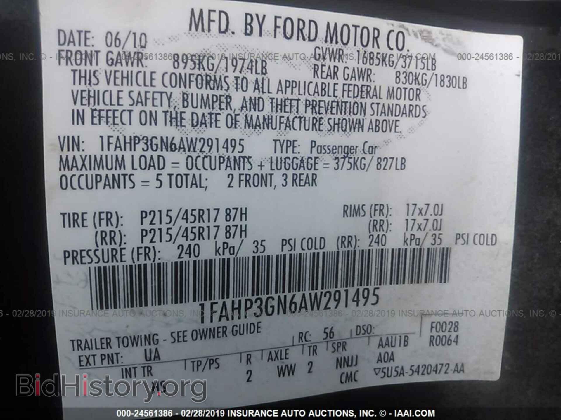 2010 FORD FOCUS - VIN: 1FAHP3GN6AW291495 - Фото 9