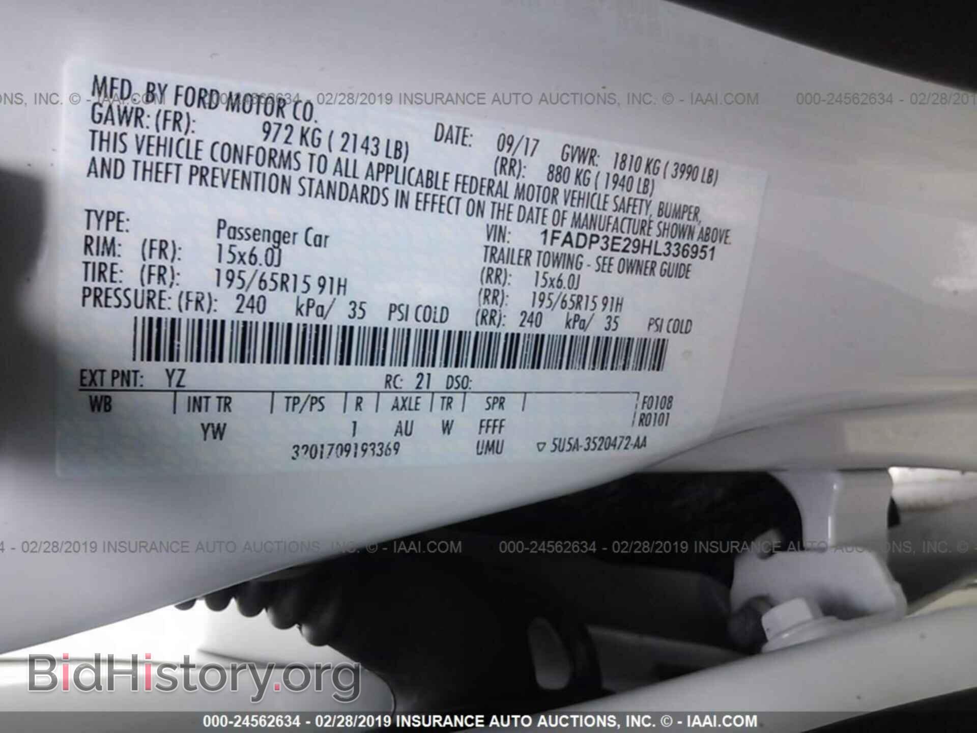 2017 FORD FOCUS - VIN: 1FADP3E29HL336951 - Фото 9