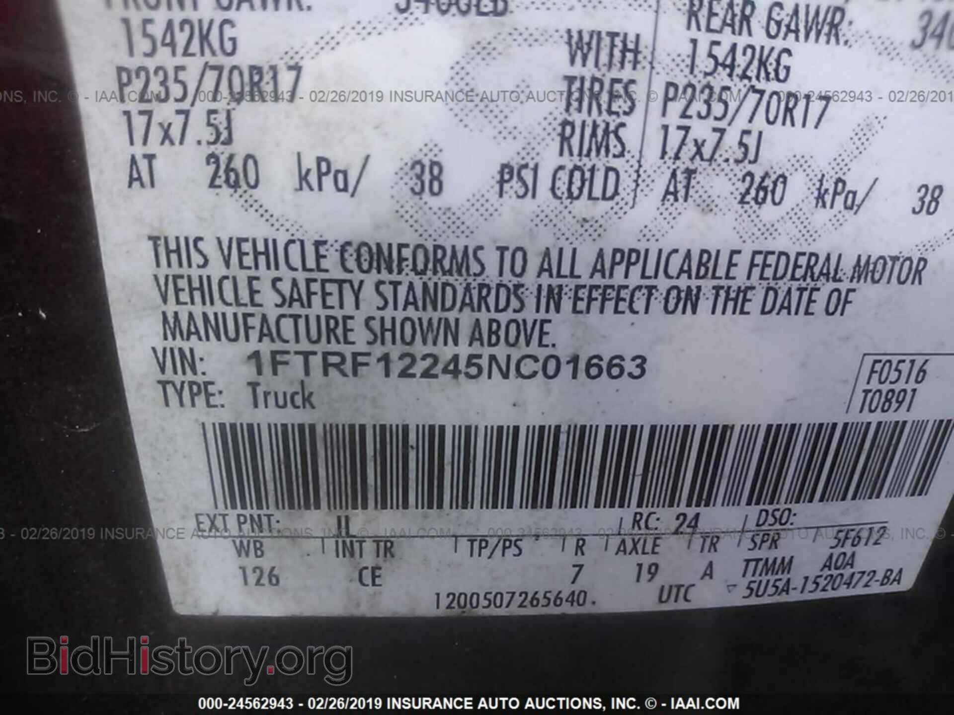 2005 FORD F150 - VIN: 1FTRF12245NC01663 - Photo 9