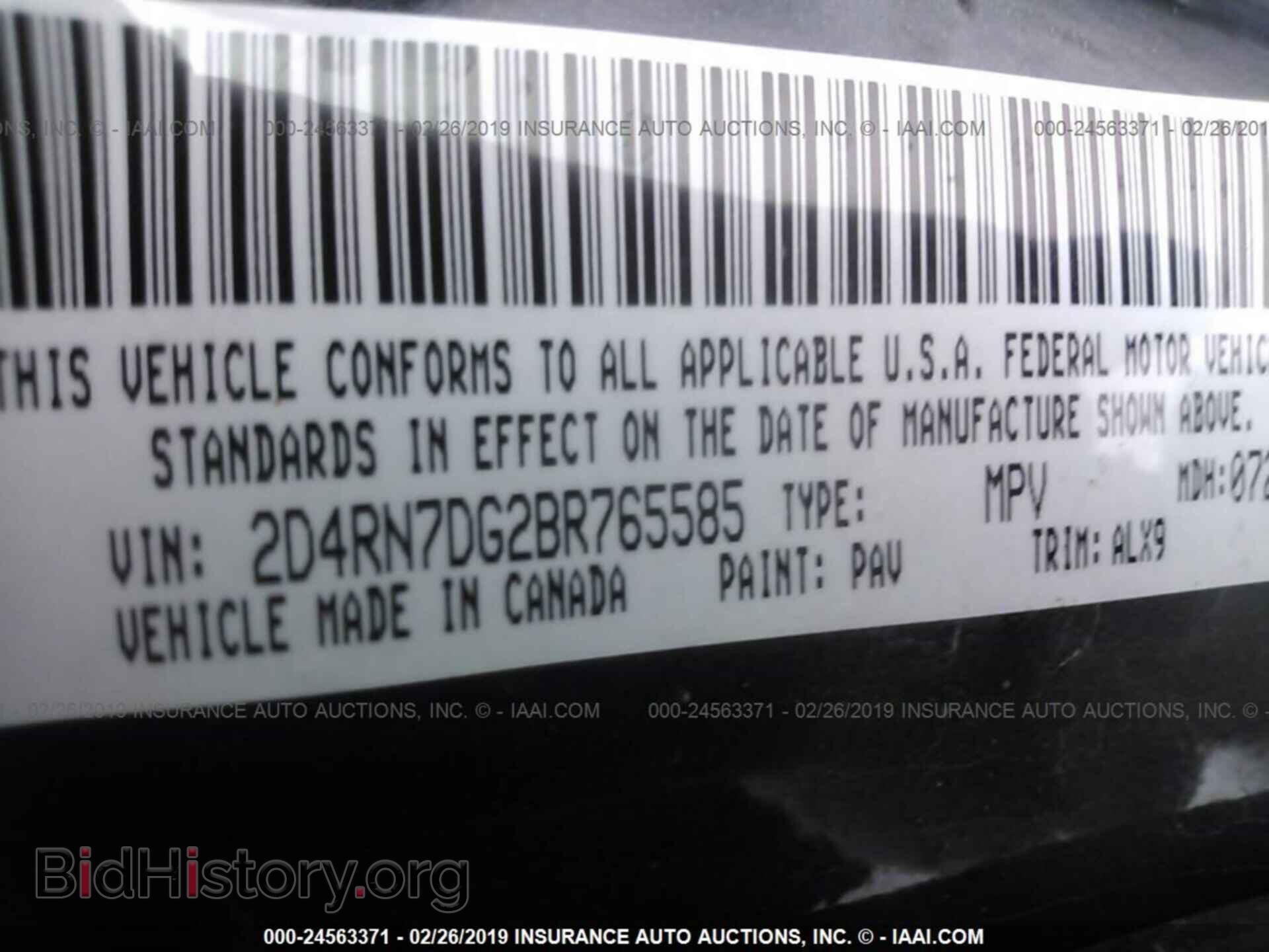 2011 DODGE GRAND CARAVAN - VIN: 2D4RN7DG2BR765585 - Фото 9