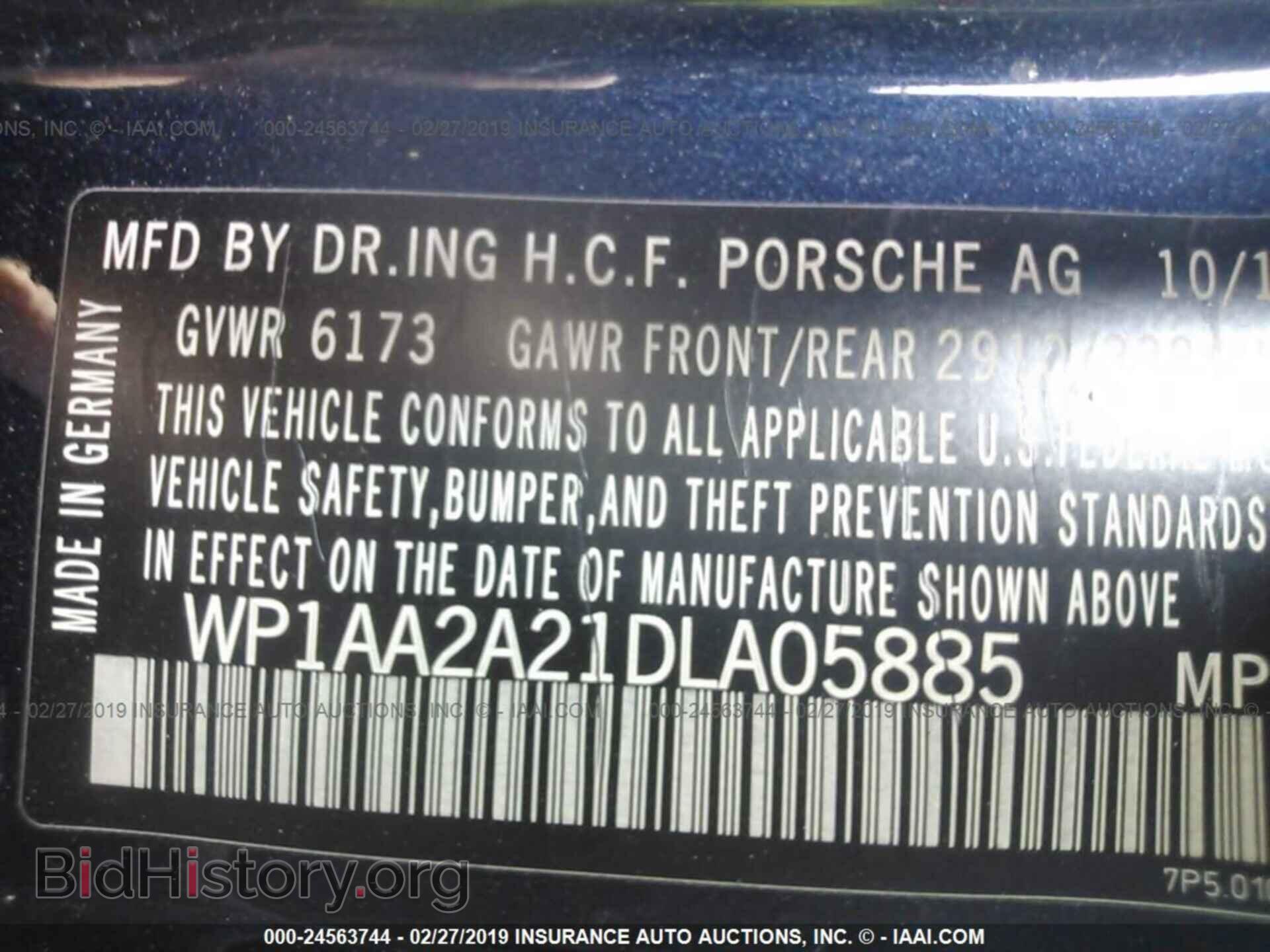 2013 PORSCHE CAYENNE - VIN: WP1AA2A21DLA05885 - Фото 9