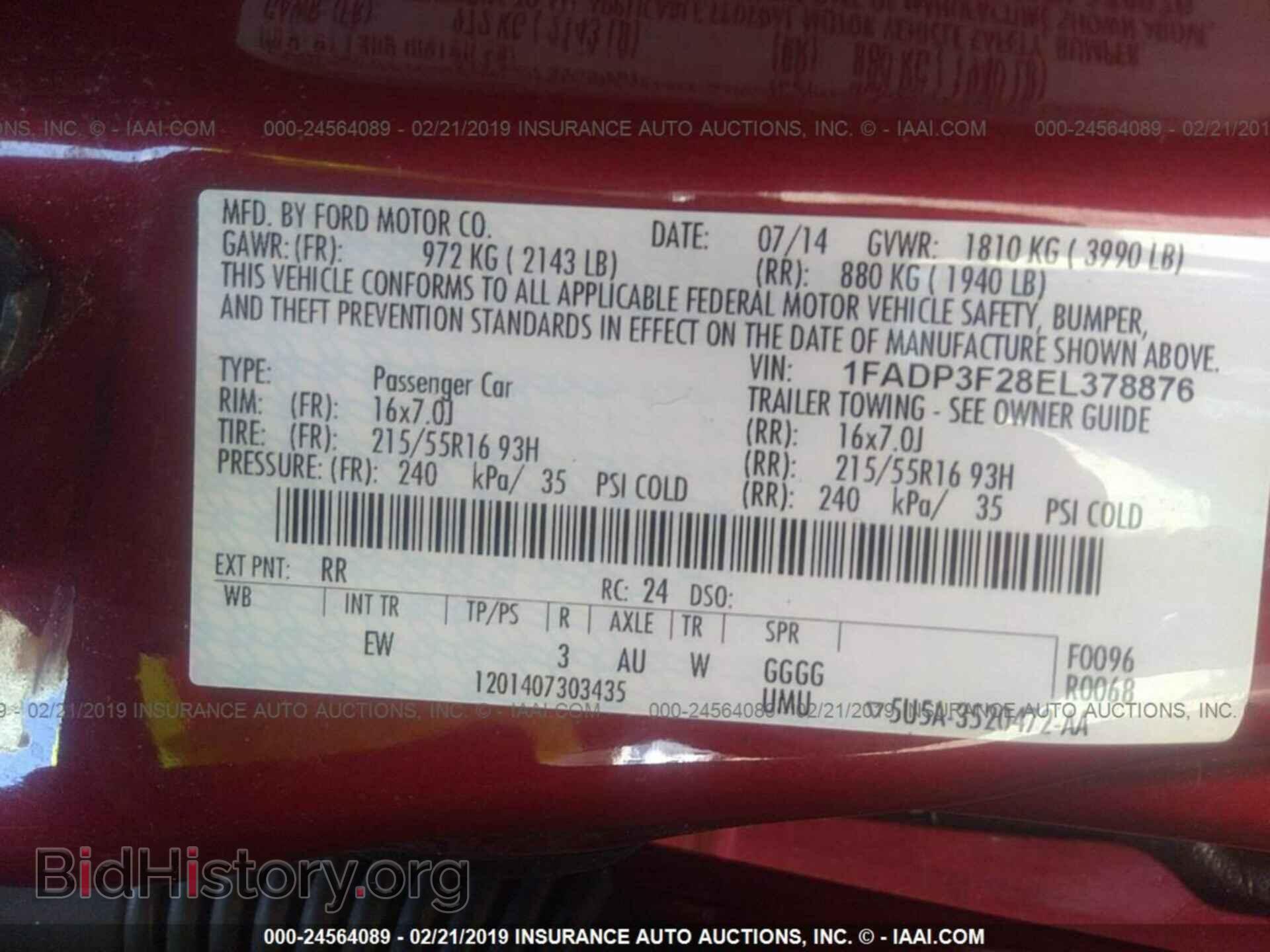 2014 FORD FOCUS - VIN: 1FADP3F28EL378876 - Photo 9