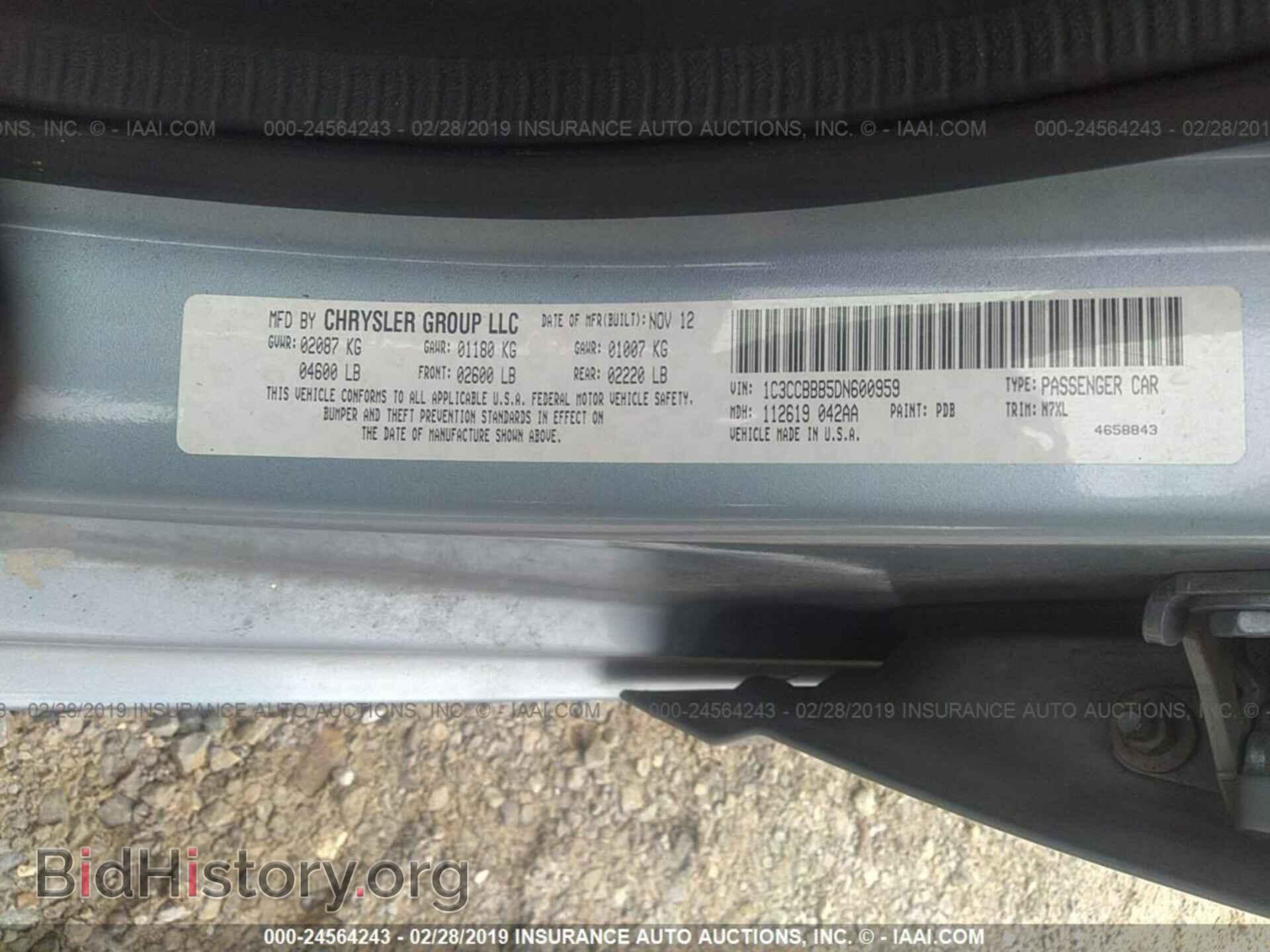 2013 CHRYSLER 200 - VIN: 1C3CCBBB5DN600959 - Фото 9