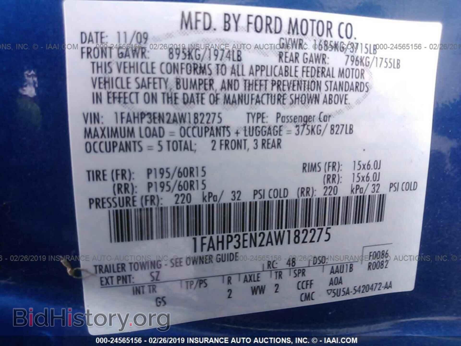 2010 FORD FOCUS - VIN: 1FAHP3EN2AW182275 - Фото 9