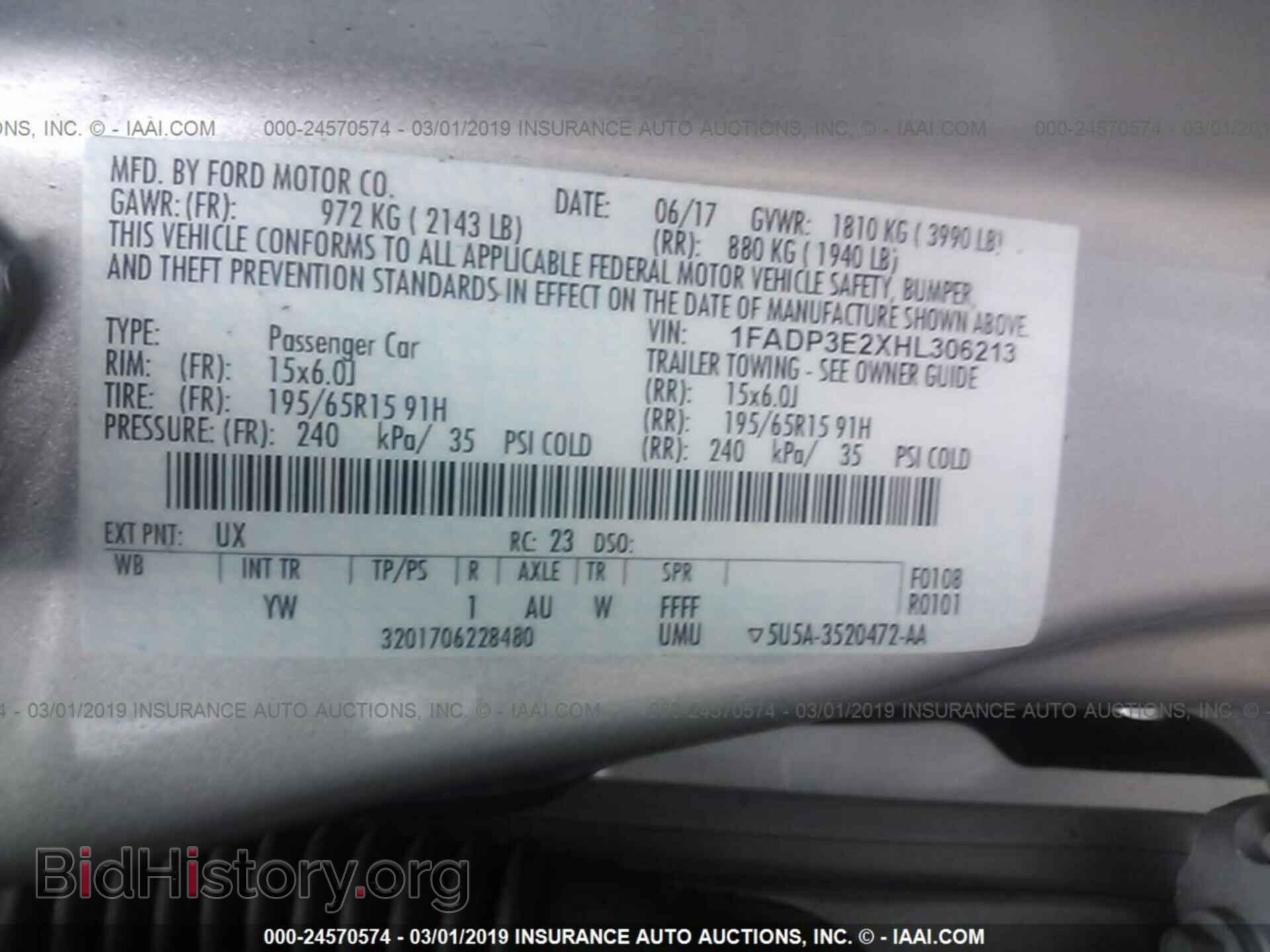 2017 FORD FOCUS - VIN: 1FADP3E2XHL306213 - Фото 9
