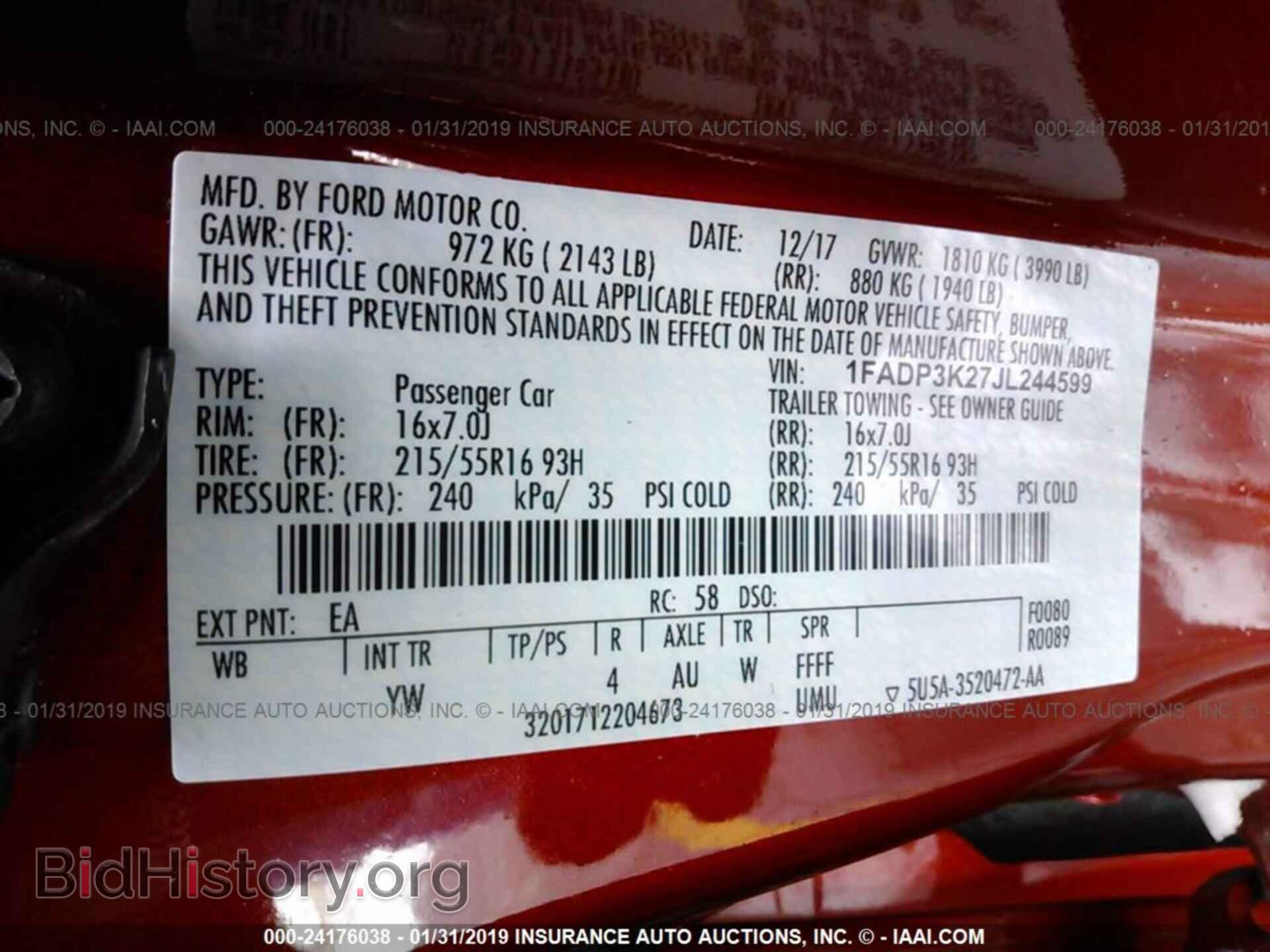 2018 FORD FOCUS - VIN: 1FADP3K27JL244599 - Photo 9