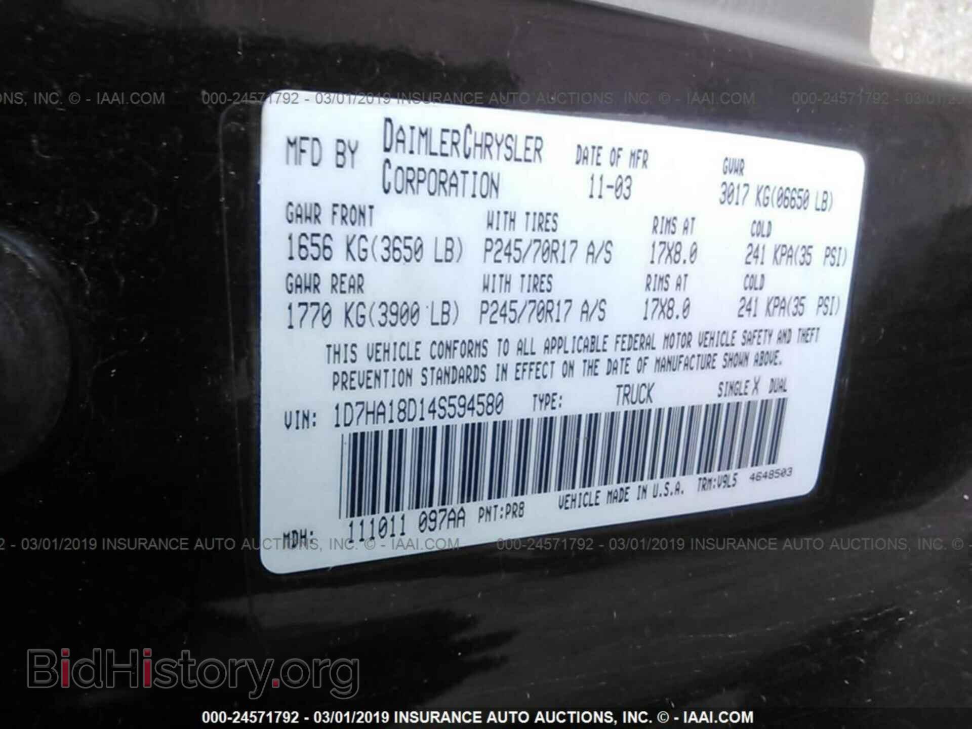 2004 DODGE RAM 1500 - VIN: 1D7HA18D14S594580 - Фото 9