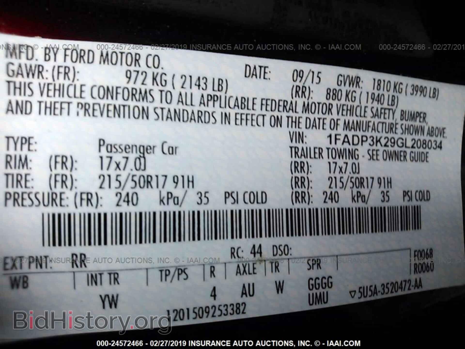2016 FORD FOCUS - VIN: 1FADP3K29GL208034 - Photo 9