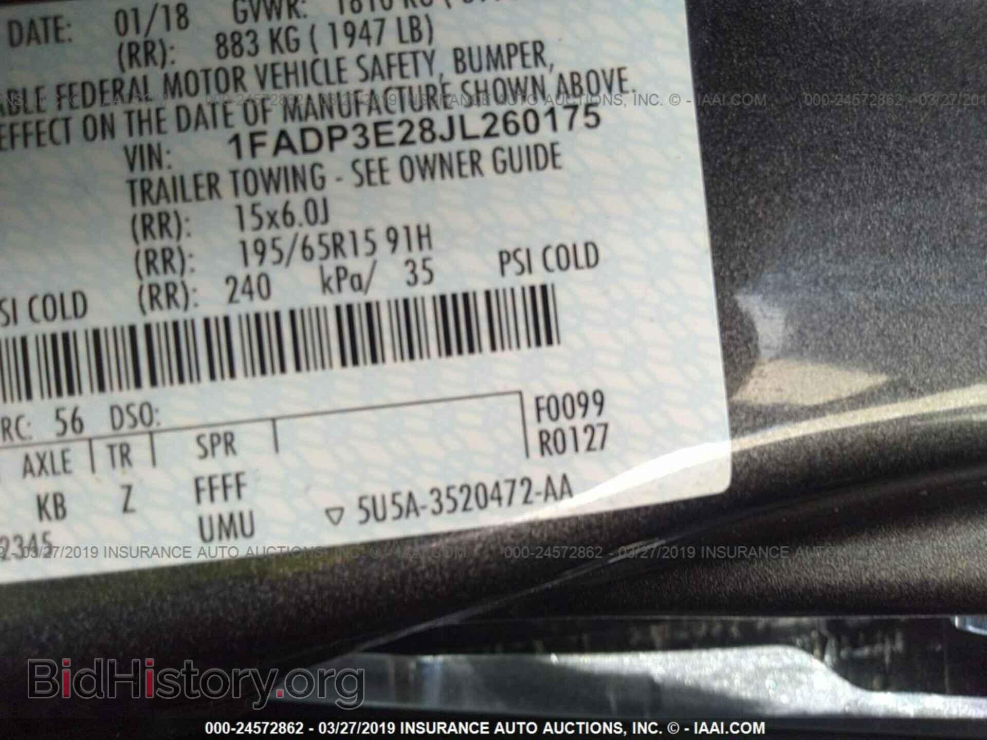 2018 FORD FOCUS - VIN: 1FADP3E28JL260175 - Фото 9