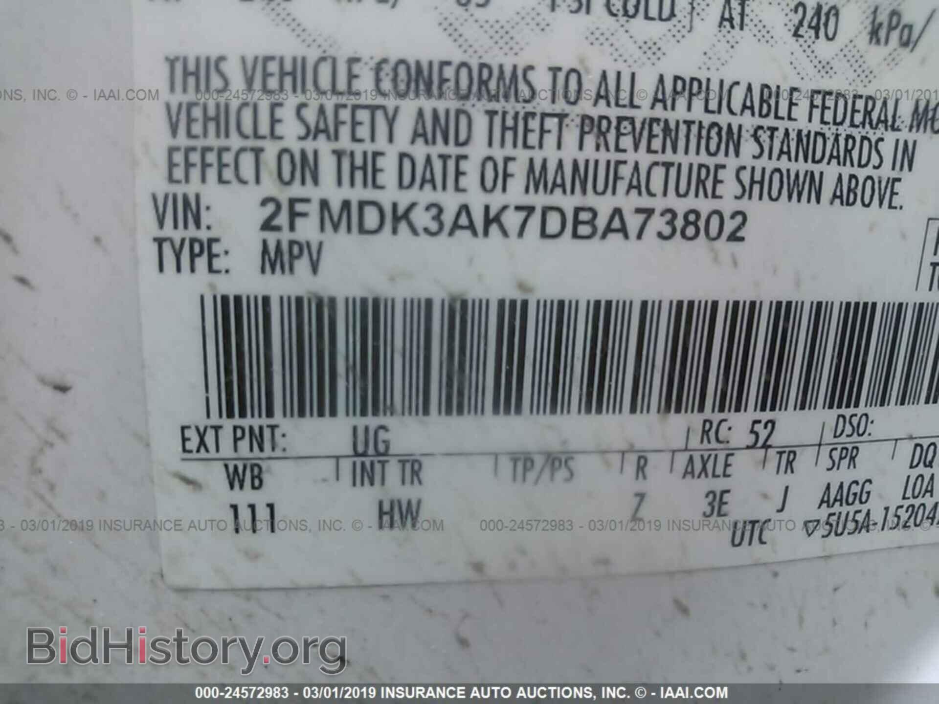 2013 FORD EDGE - VIN: 2FMDK3AK7DBA73802 - Фото 9