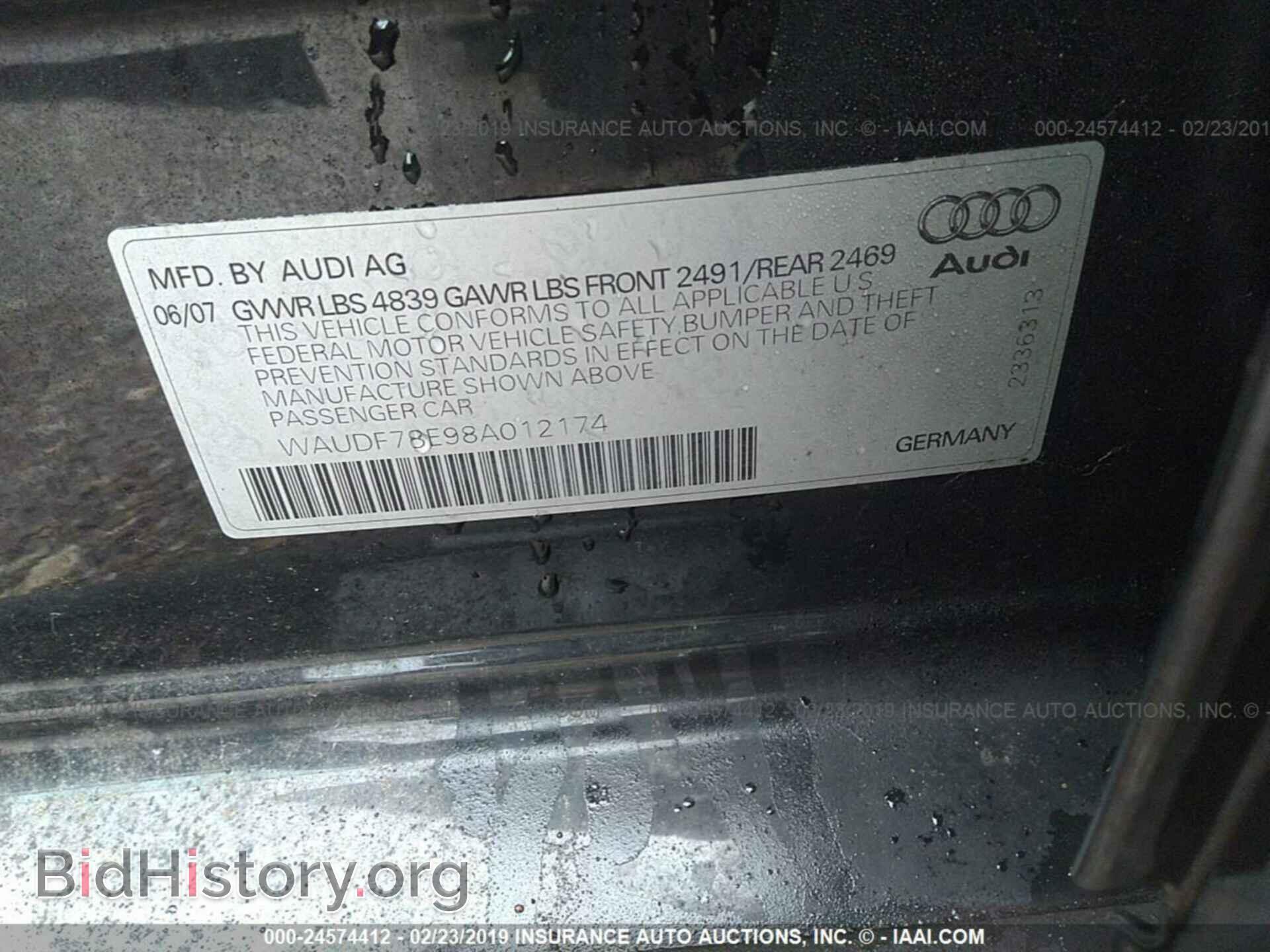 2008 AUDI A4 - VIN: WAUDF78E98A012174 - Photo 9
