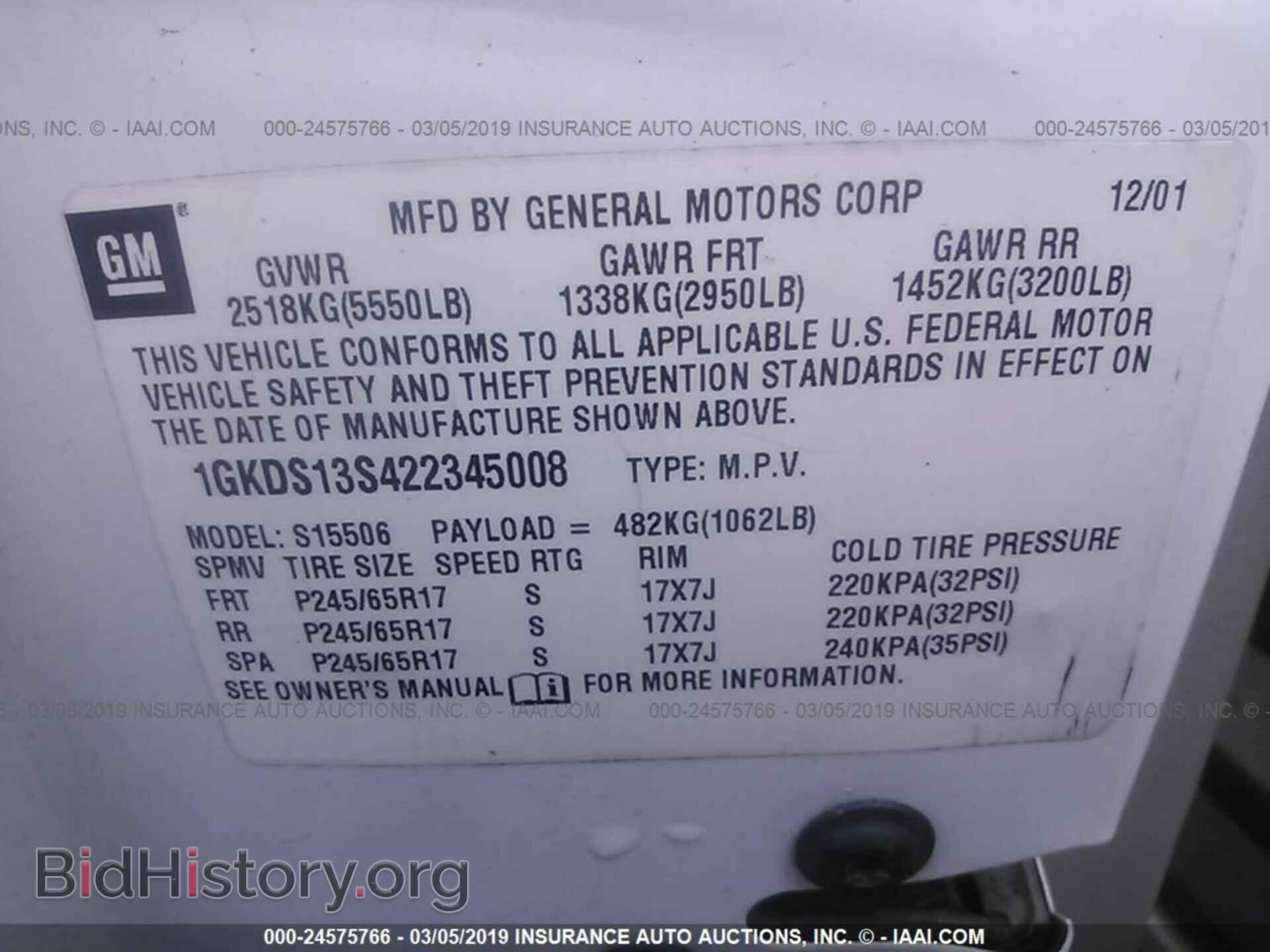 2002 GMC ENVOY - VIN: 1GKDS13S422345008 - Фото 9