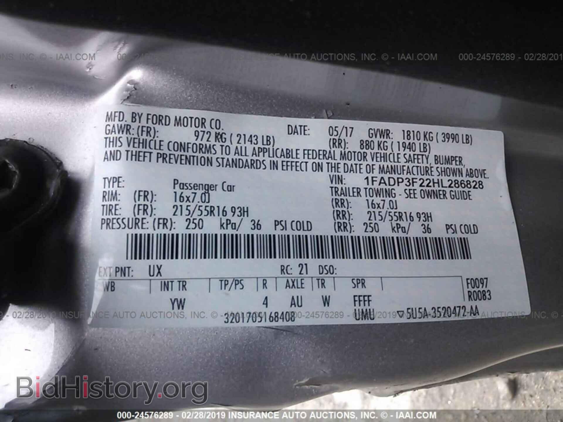 2017 FORD FOCUS - VIN: 1FADP3F22HL286828 - Photo 9