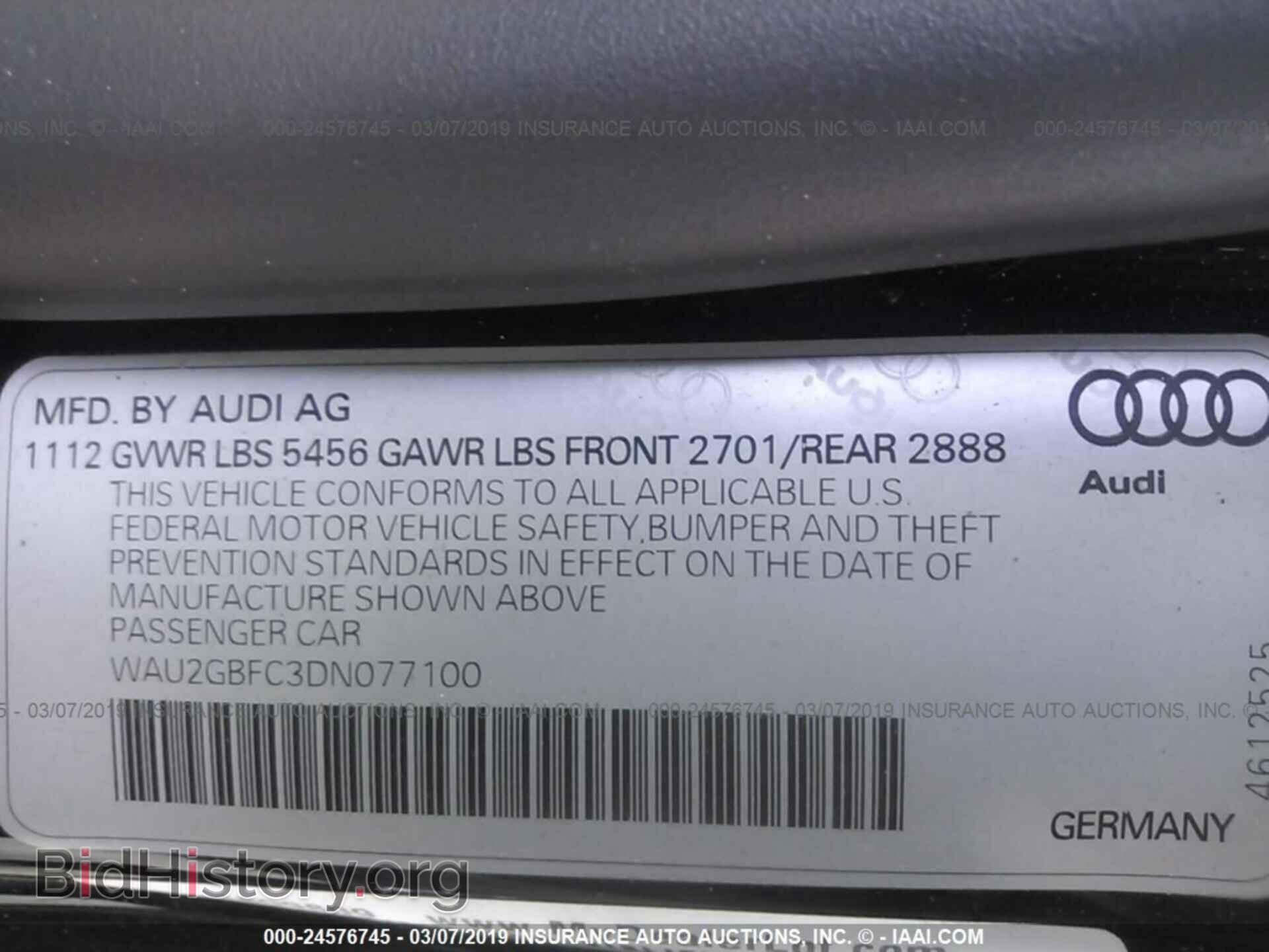 2013 AUDI A7 - VIN: WAU2GBFC3DN077100 - Photo 9
