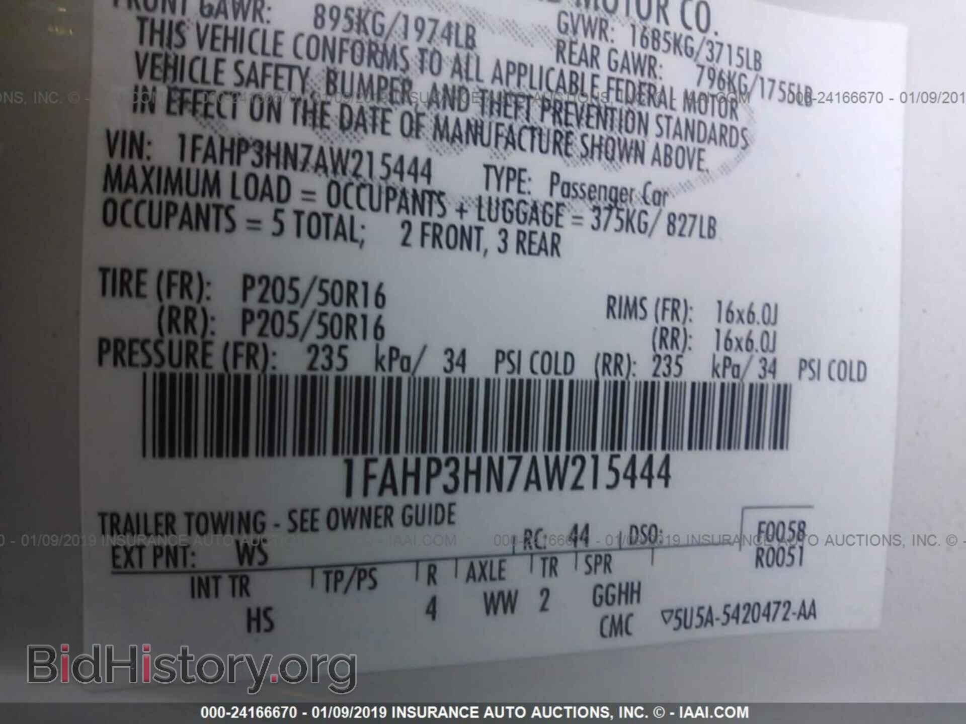 2010 FORD FOCUS - VIN: 1FAHP3HN7AW215444 - Фото 9