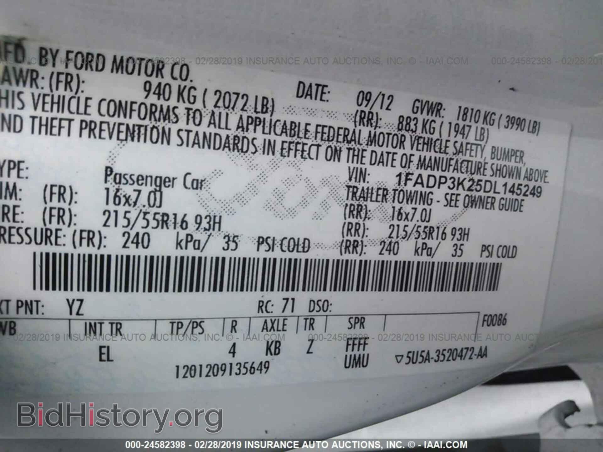 2013 FORD FOCUS - VIN: 1FADP3K25DL145249 - Фото 9