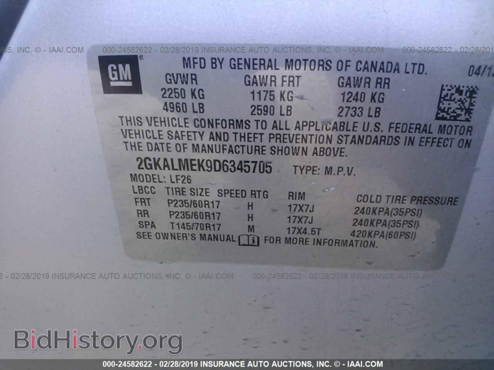 2013 GMC TERRAIN - VIN: 2GKALMEK9D6345705 - Photo 9
